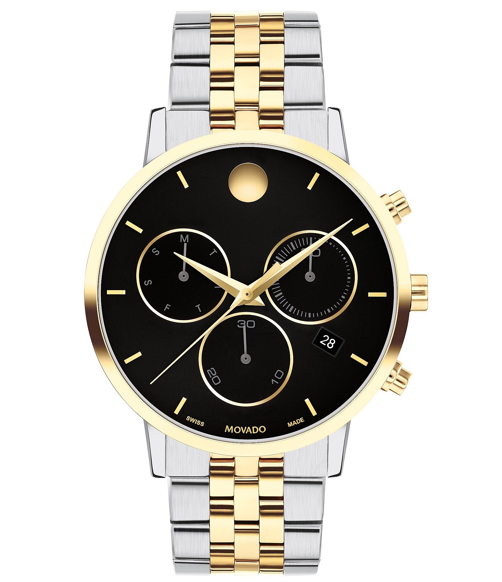 Movado Men's Museum Classic Quartz Chronograph Two Tone Stainless Steel Bracelet Watch