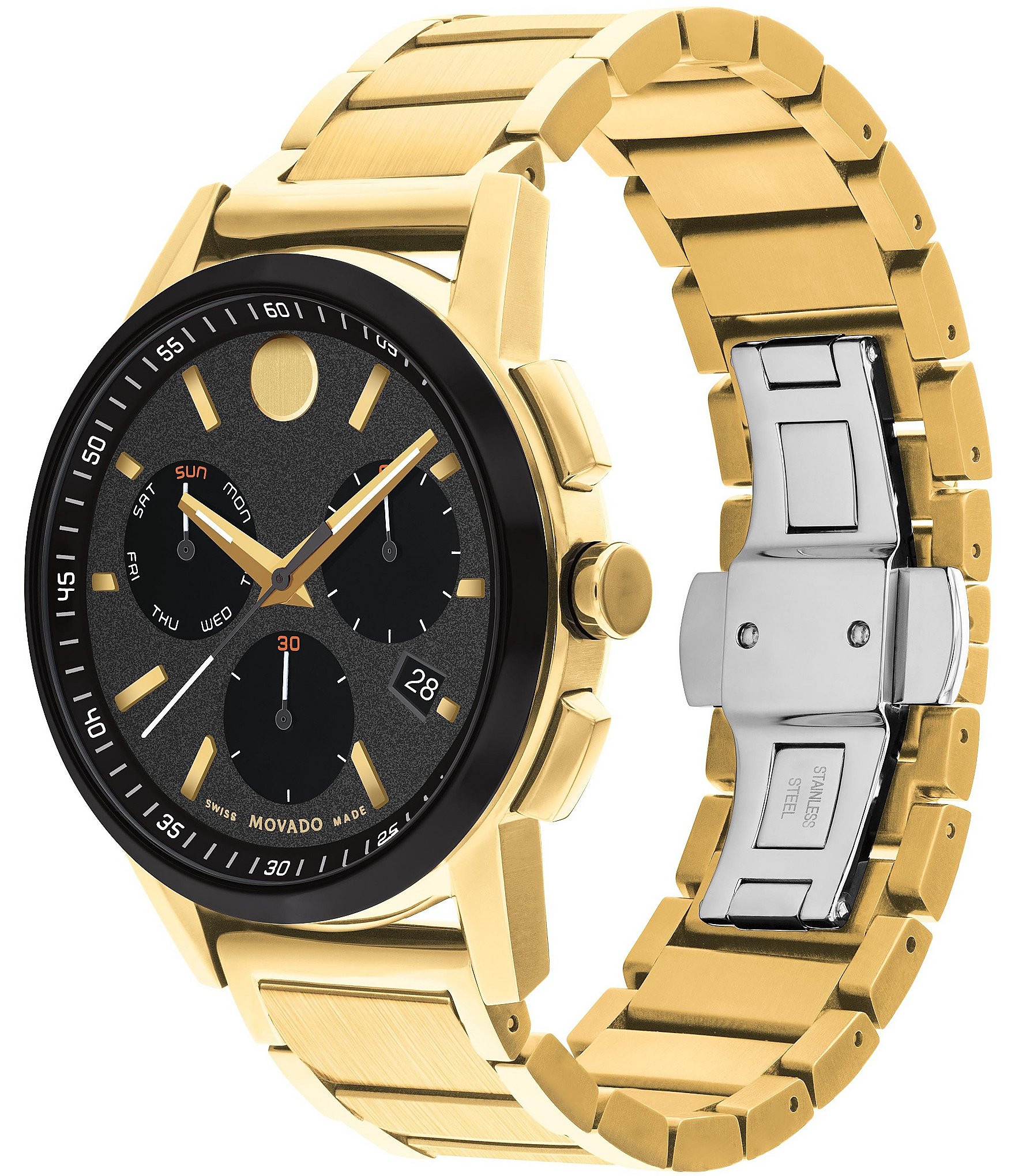 Movado Men's Museum Sport Chronograph Gold Stainless Steel Bracelet Watch