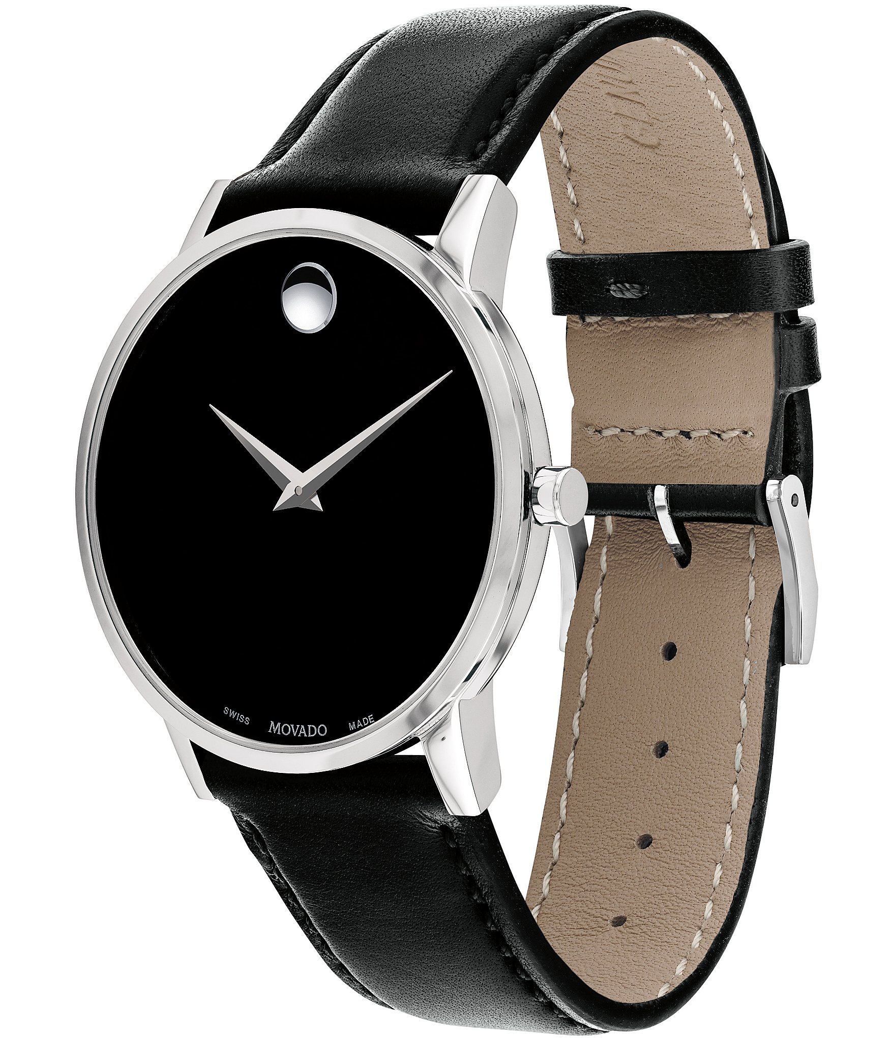 Movado Museum Classic Black Calfskin Strap Watch