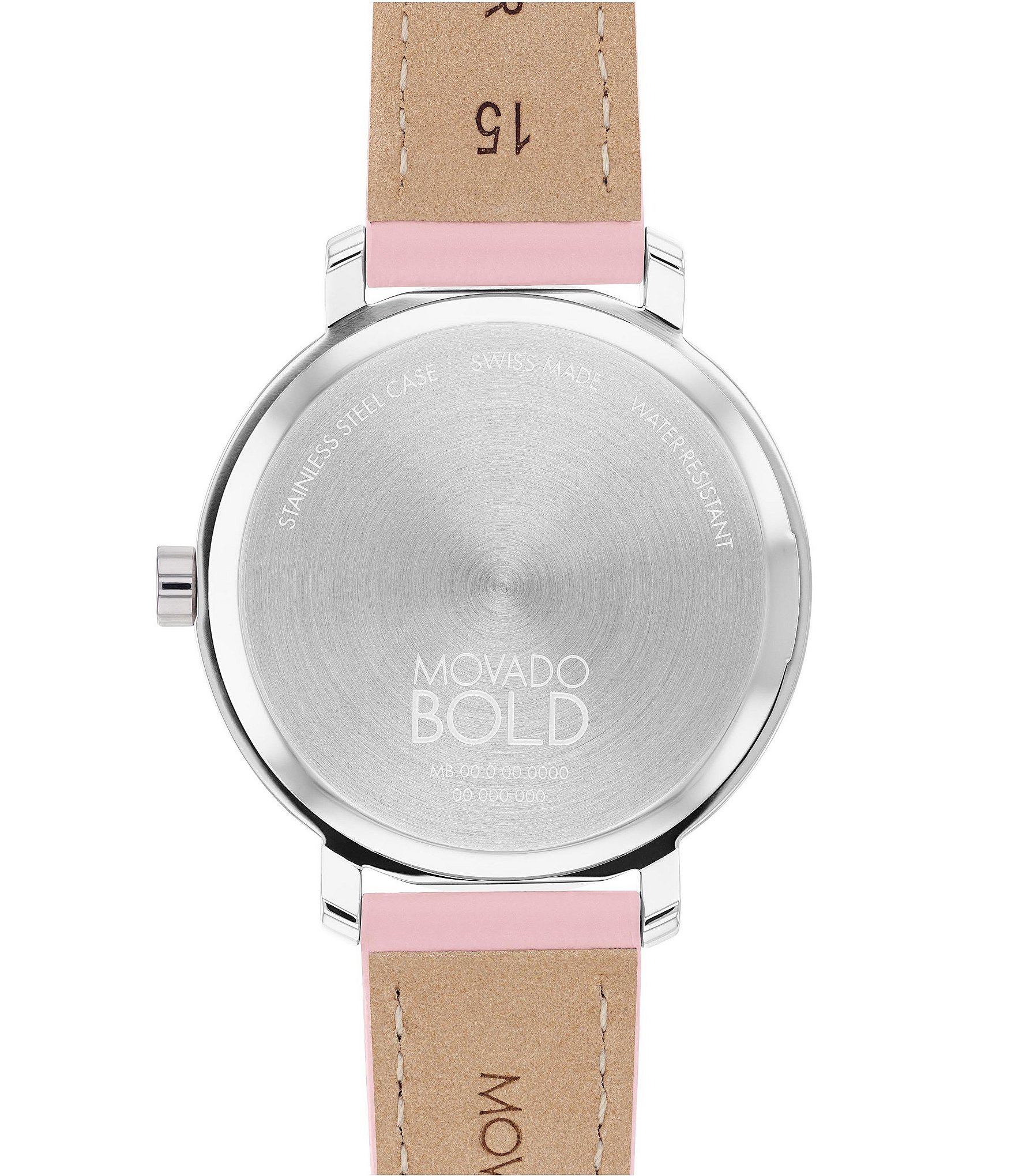 Movado Women's Bold 2.0 Quartz Analog Pink Leather Strap Watch