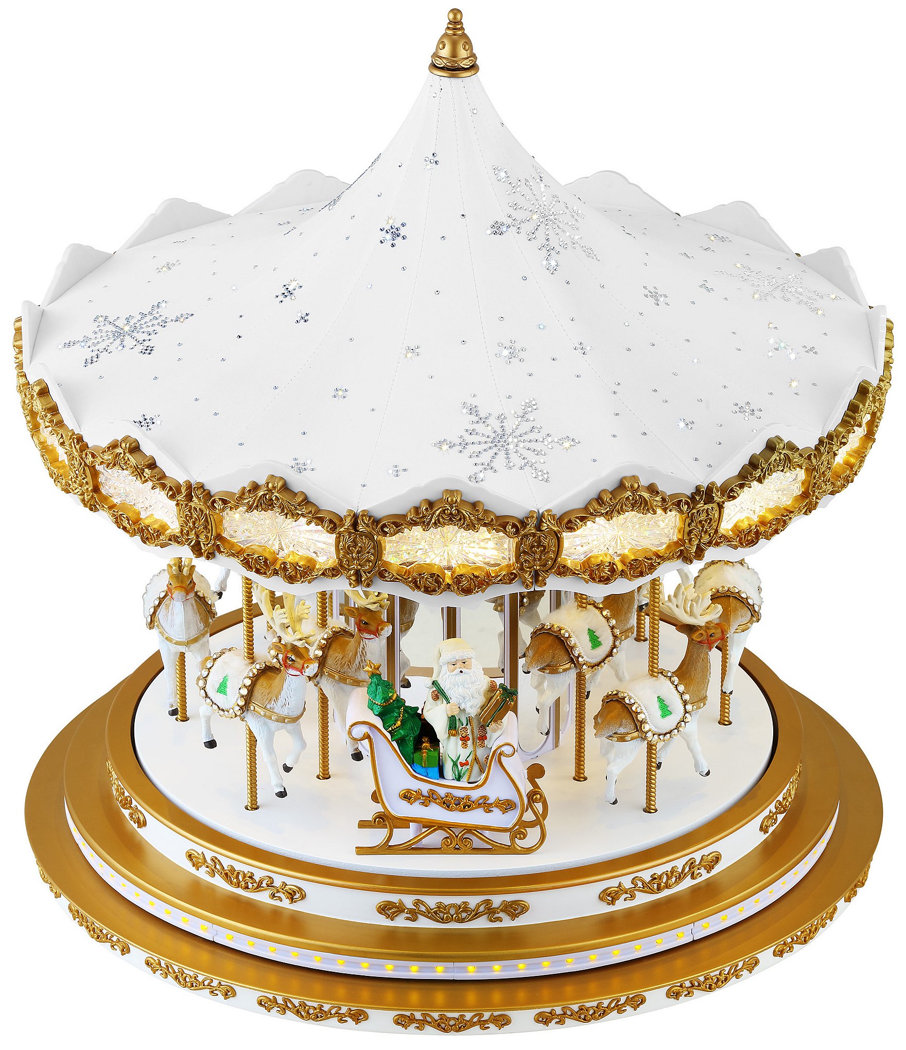 Mr. Christmas 17 in. 90th Anniversary Collection Animated Snowflake Crystal Carousel