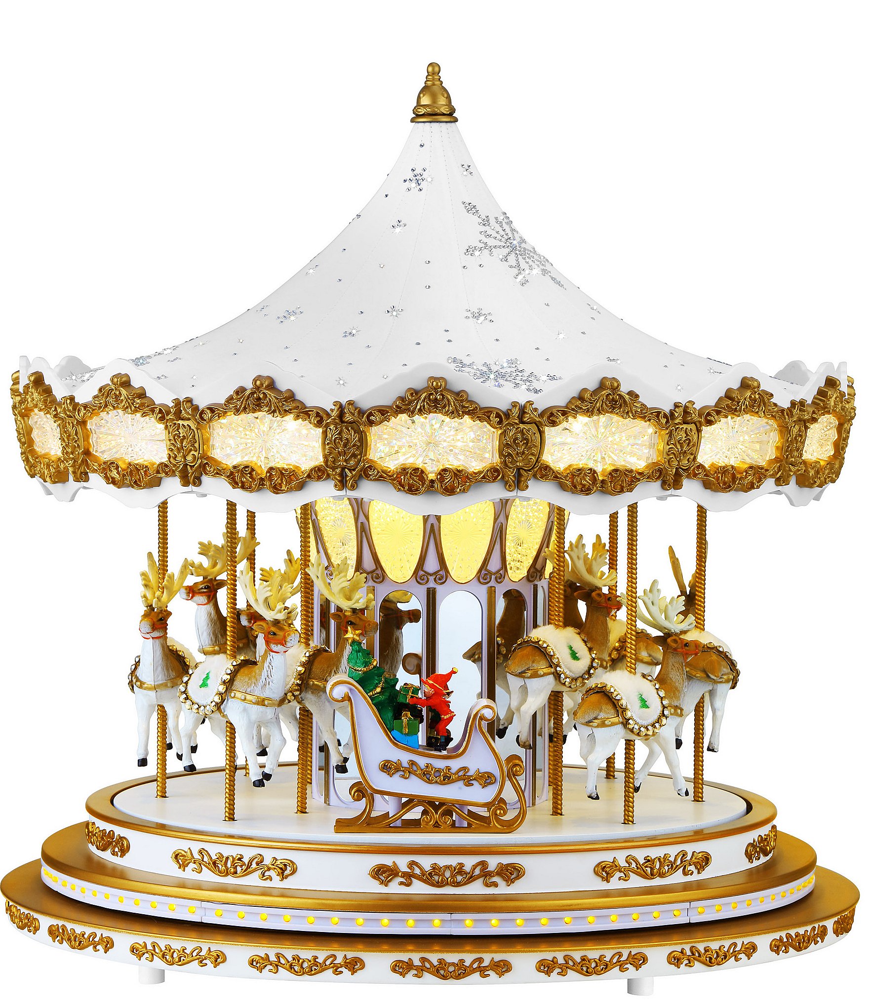 Mr. Christmas 17 in. 90th Anniversary Collection Animated Snowflake Crystal Carousel