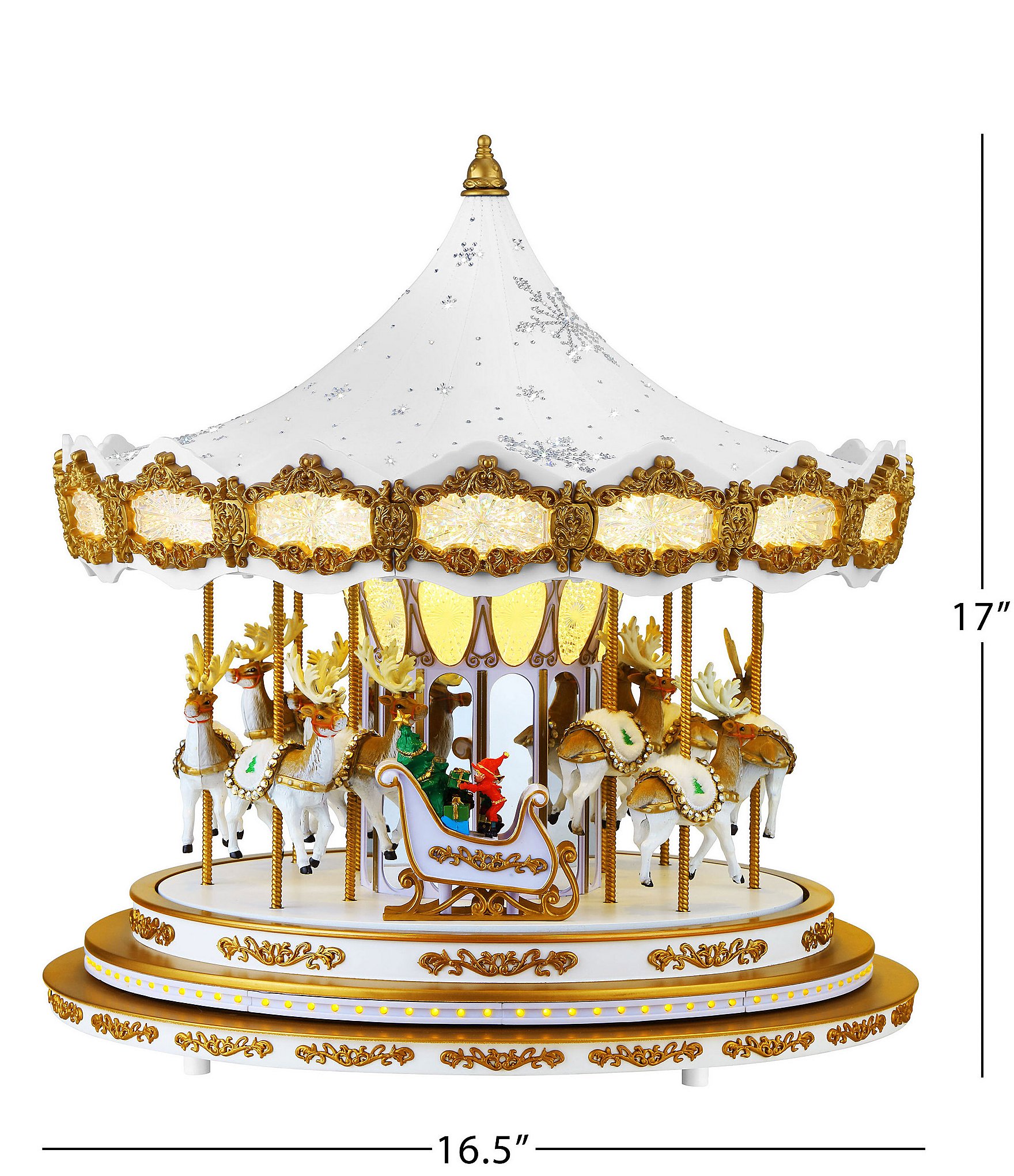 Mr. Christmas 17 in. 90th Anniversary Collection Animated Snowflake Crystal Carousel