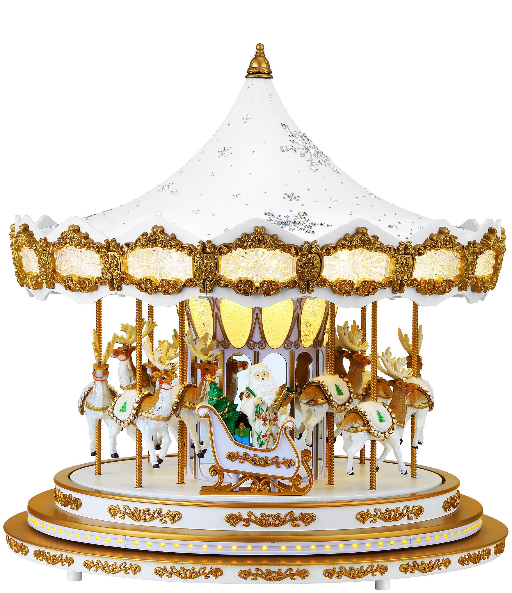 Mr. Christmas 17 in. 90th Anniversary Collection Animated Snowflake Crystal Carousel