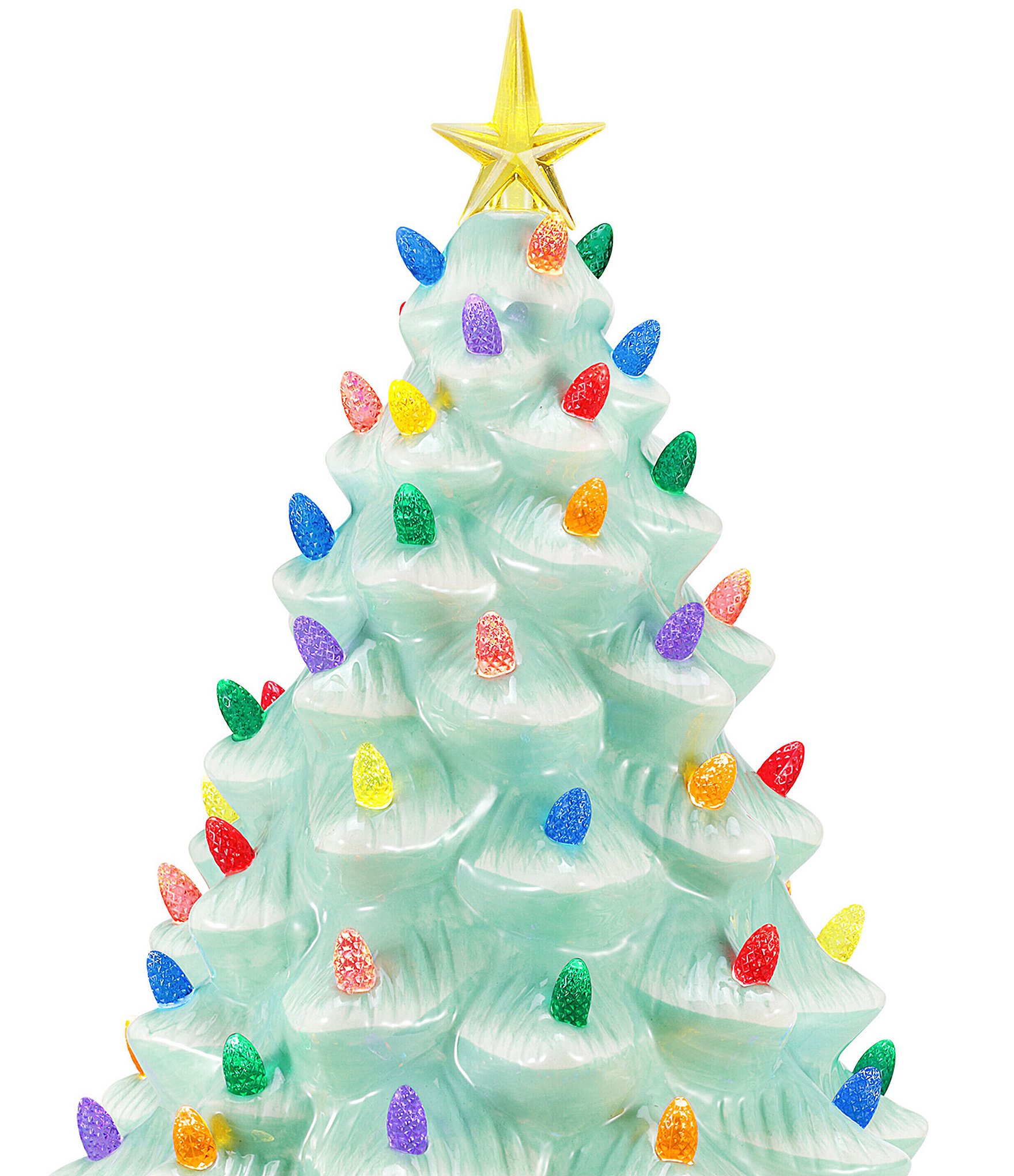 Mr. Christmas 18-Inch LED -Lightning Nostalgic Seafoam Ceramic Christmas Tree