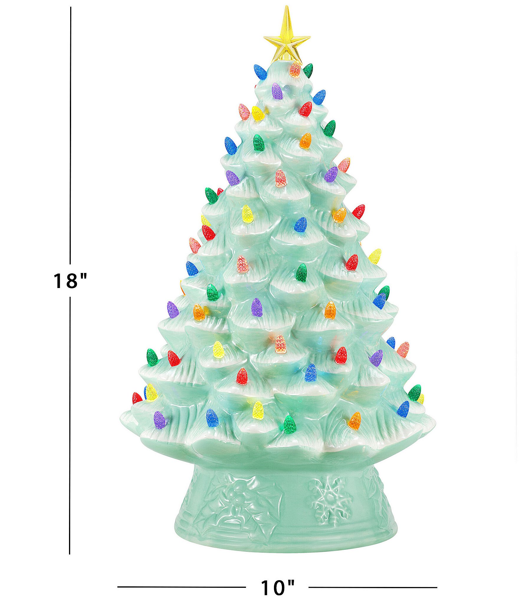 Mr. Christmas 18-Inch LED -Lightning Nostalgic Seafoam Ceramic Christmas Tree