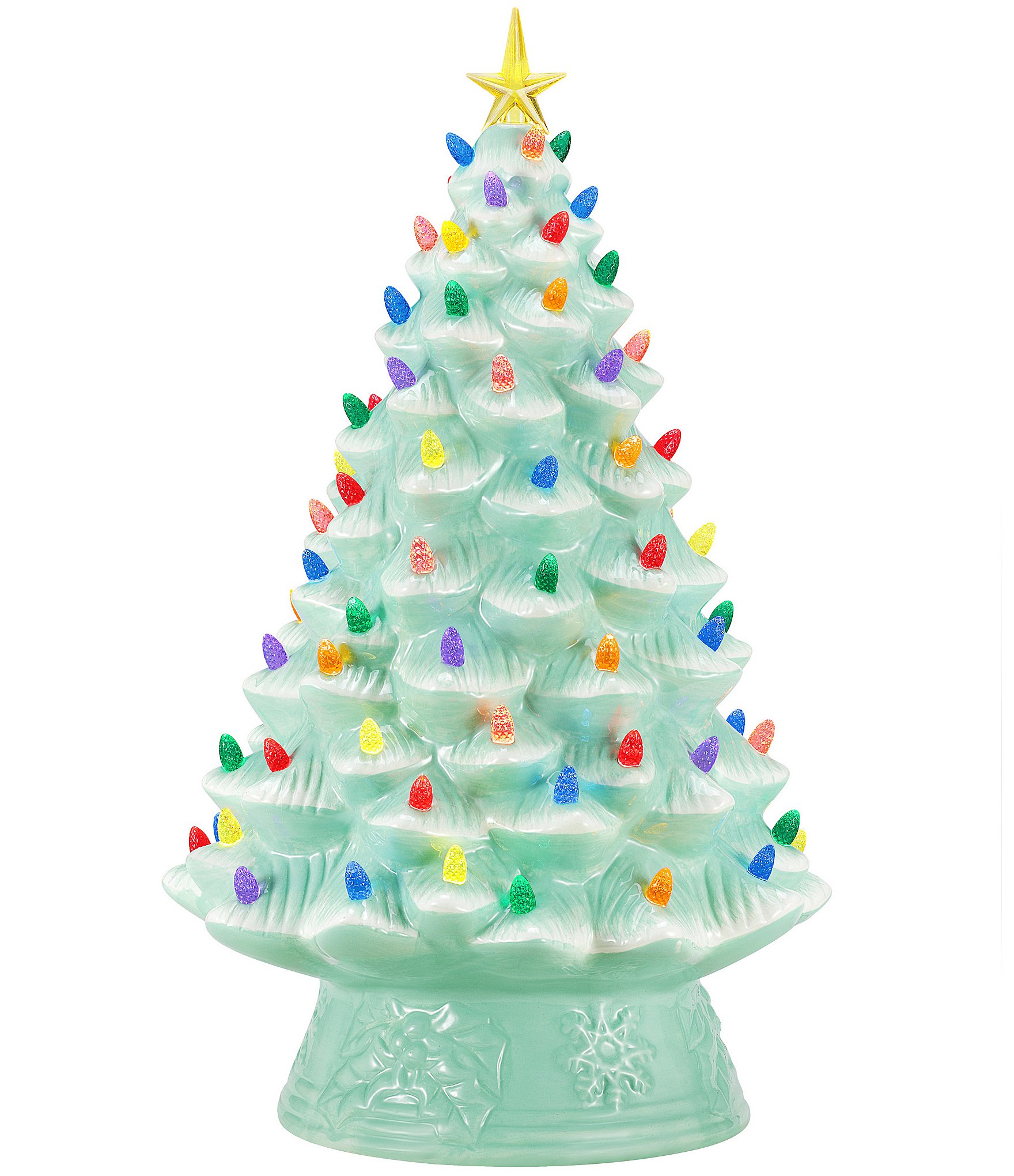 Mr. Christmas 18-Inch LED -Lightning Nostalgic Seafoam Ceramic Christmas Tree