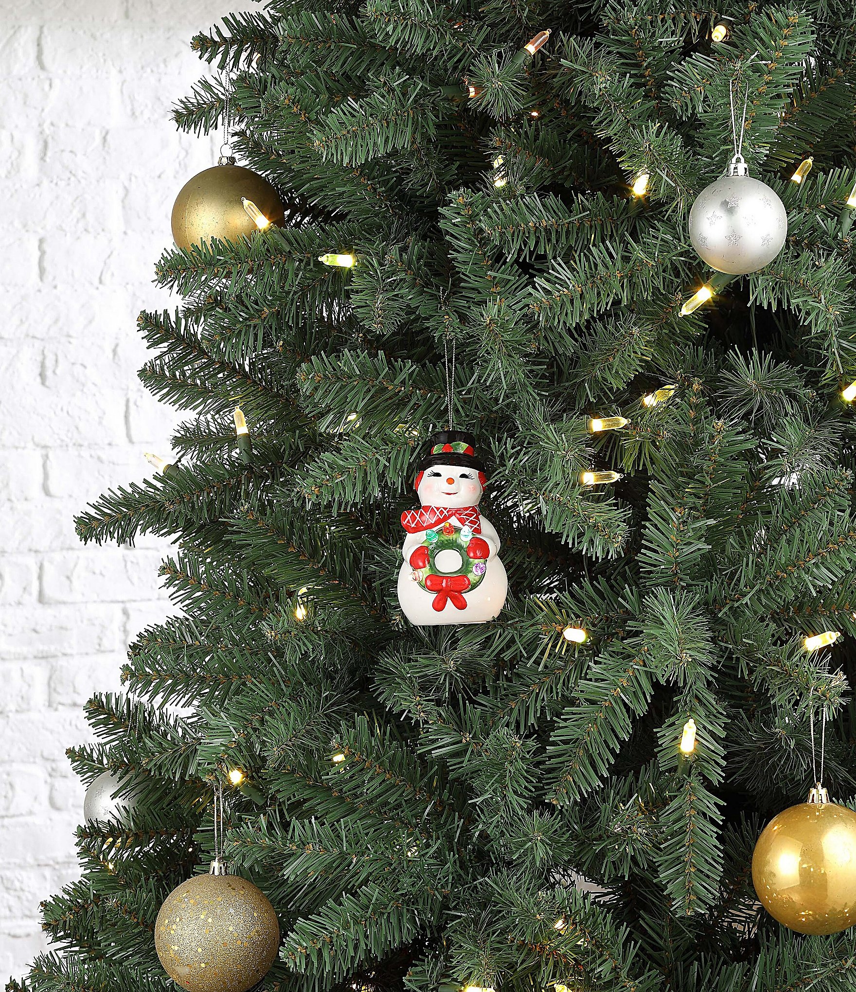 Mr. Christmas 4.5#double; Nostalgic Snowman LED-Lit Ornament
