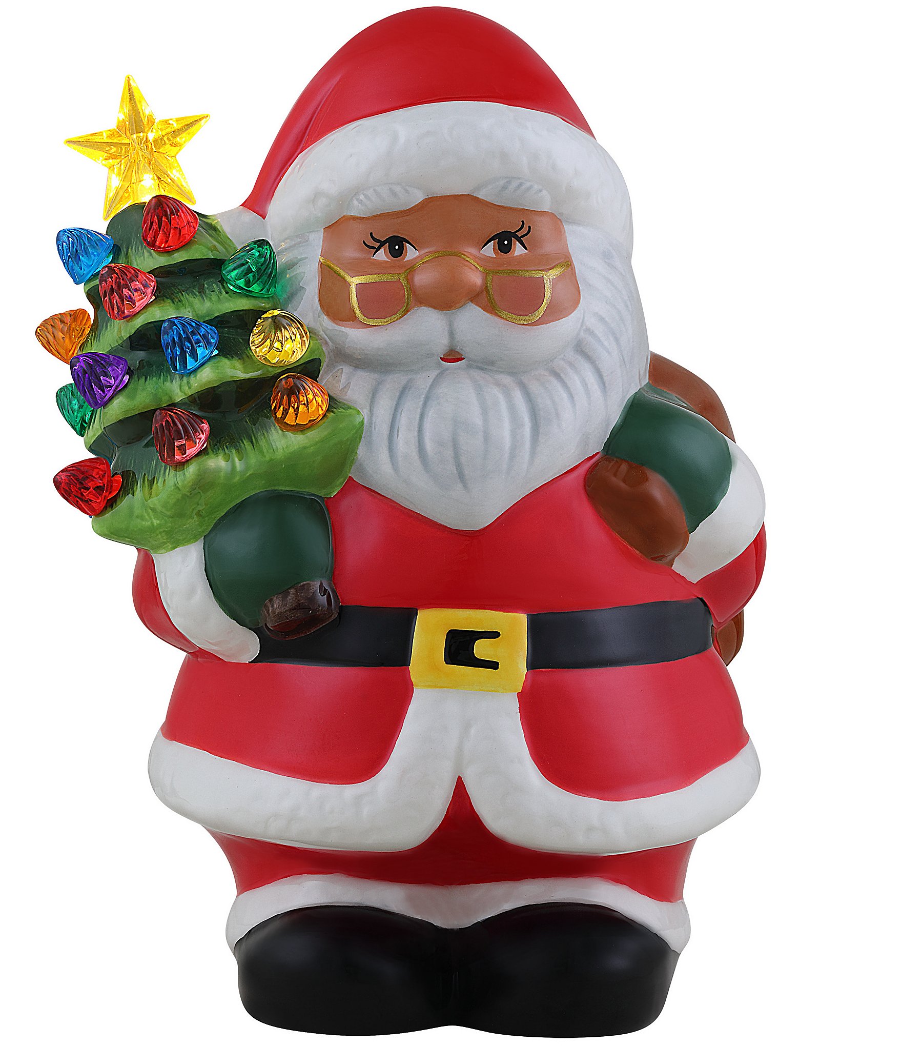 Mr. Christmas Ceramic Nostalgic African American Light-up Santa ...