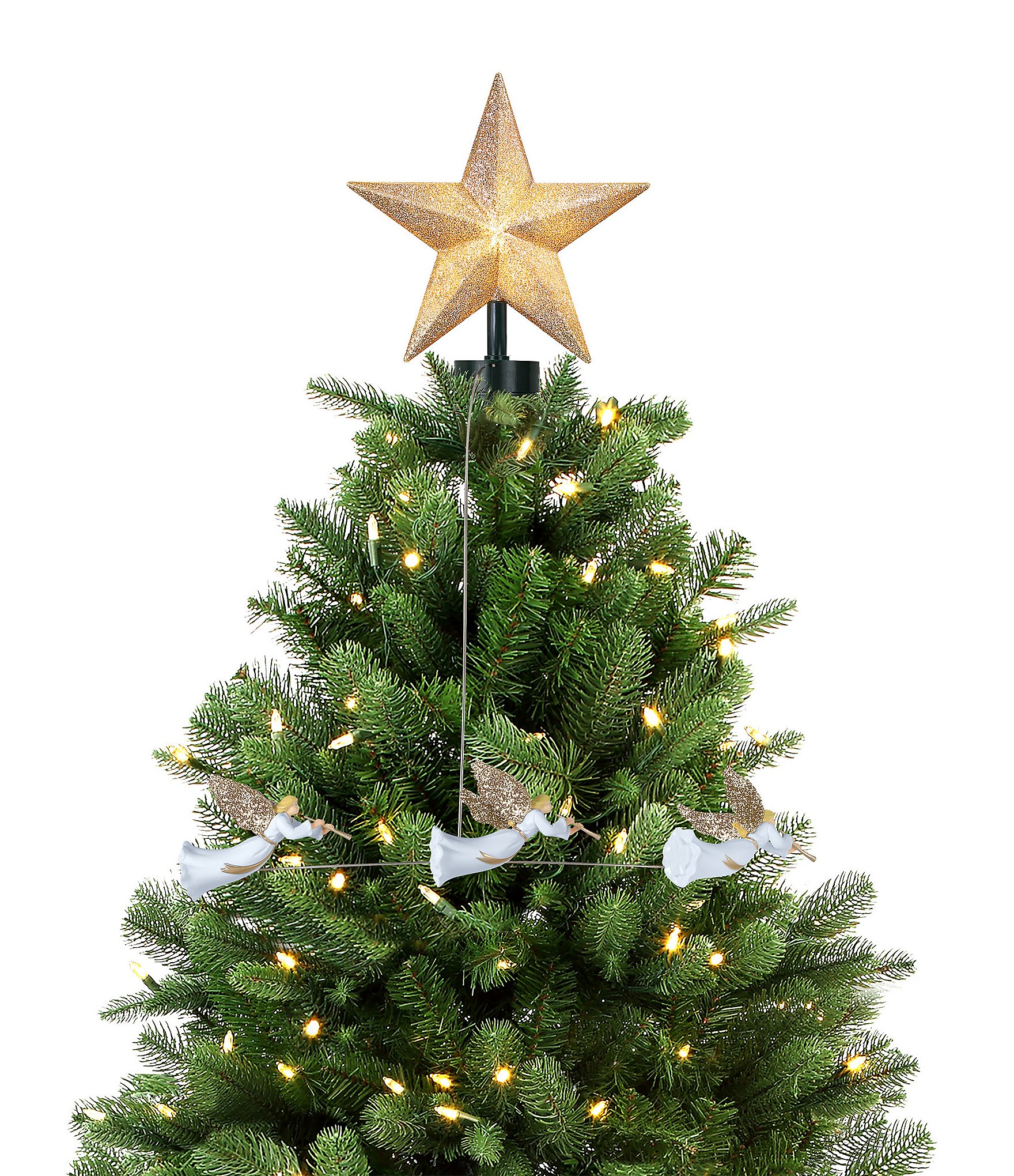 Mr. Christmas LED Animated Three Graceful White Crown Angel Tree Topper