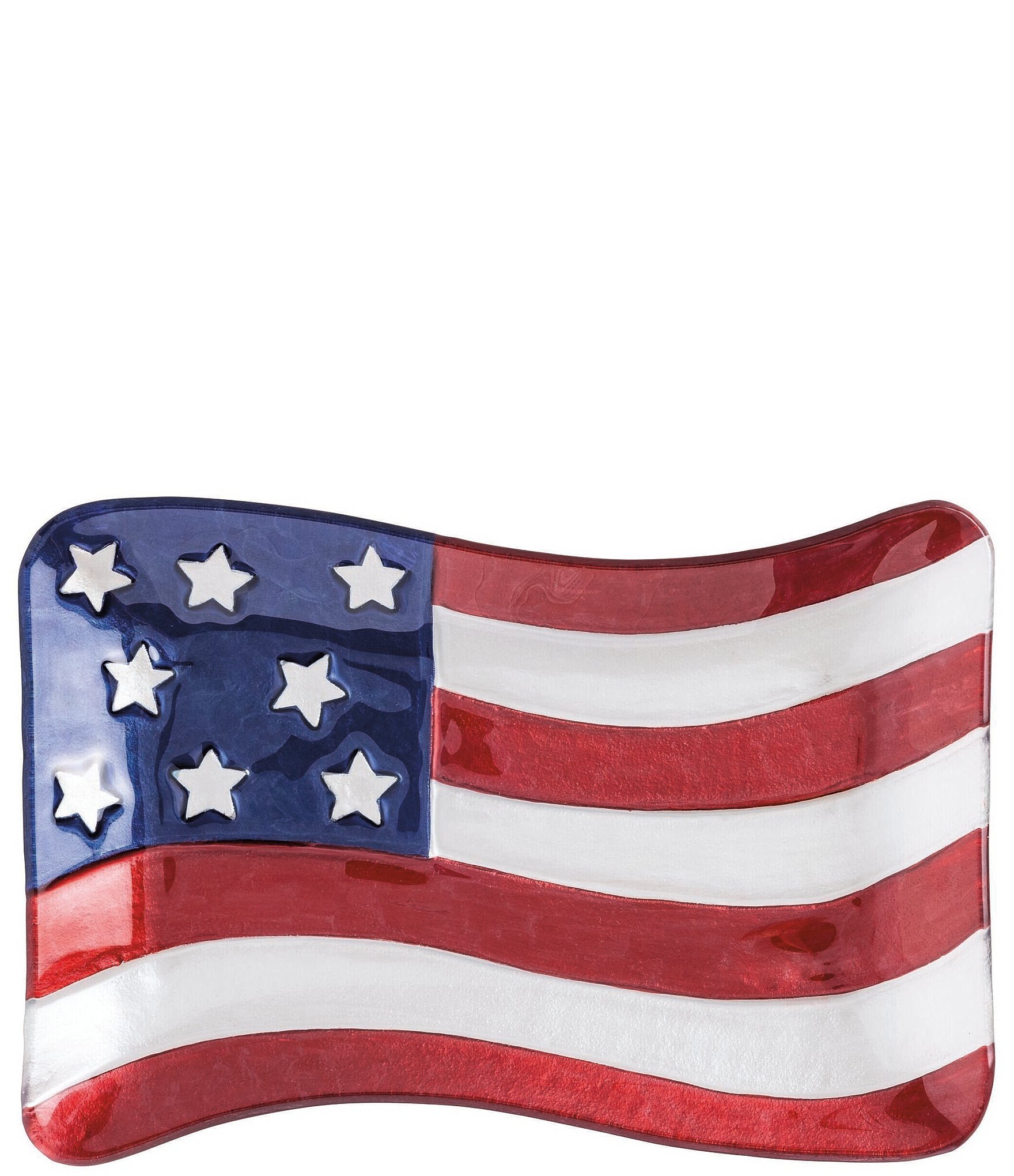 Mud Pie Americana Collection Flag Glass Plate