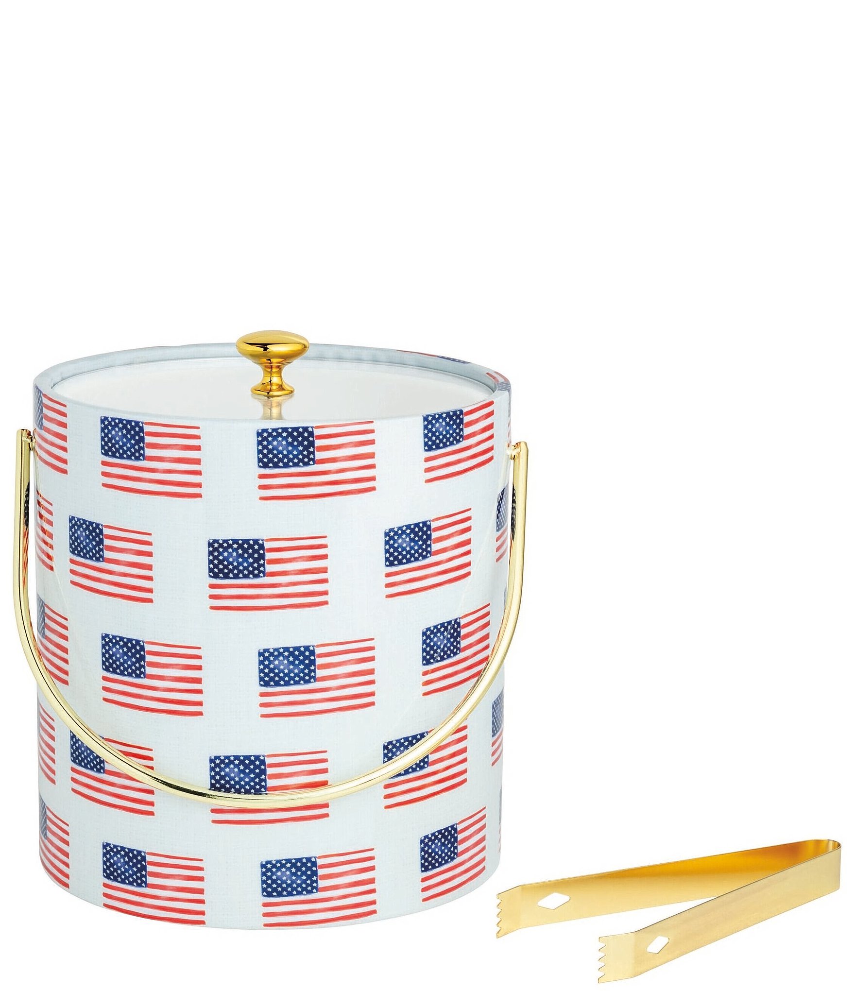 Mud Pie Americana Collection Flag Ice Bucket Set
