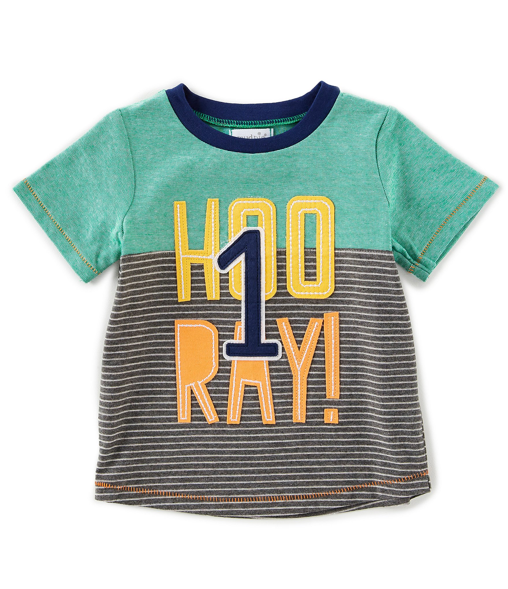 Mud Pie Baby Boys 12-18 Months Short-Sleeve 1st Birthday Hooray