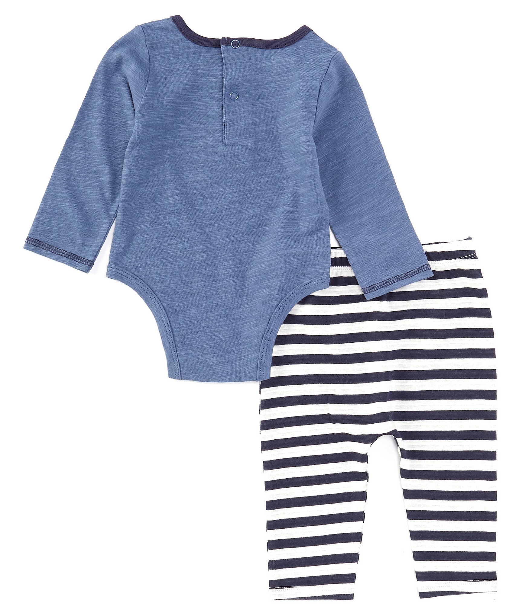 Mud Pie Baby Boys Newborn-9 Months Long Sleeve Football-Appliqued Slub Bodysuit & Striped Jersey Pant Set