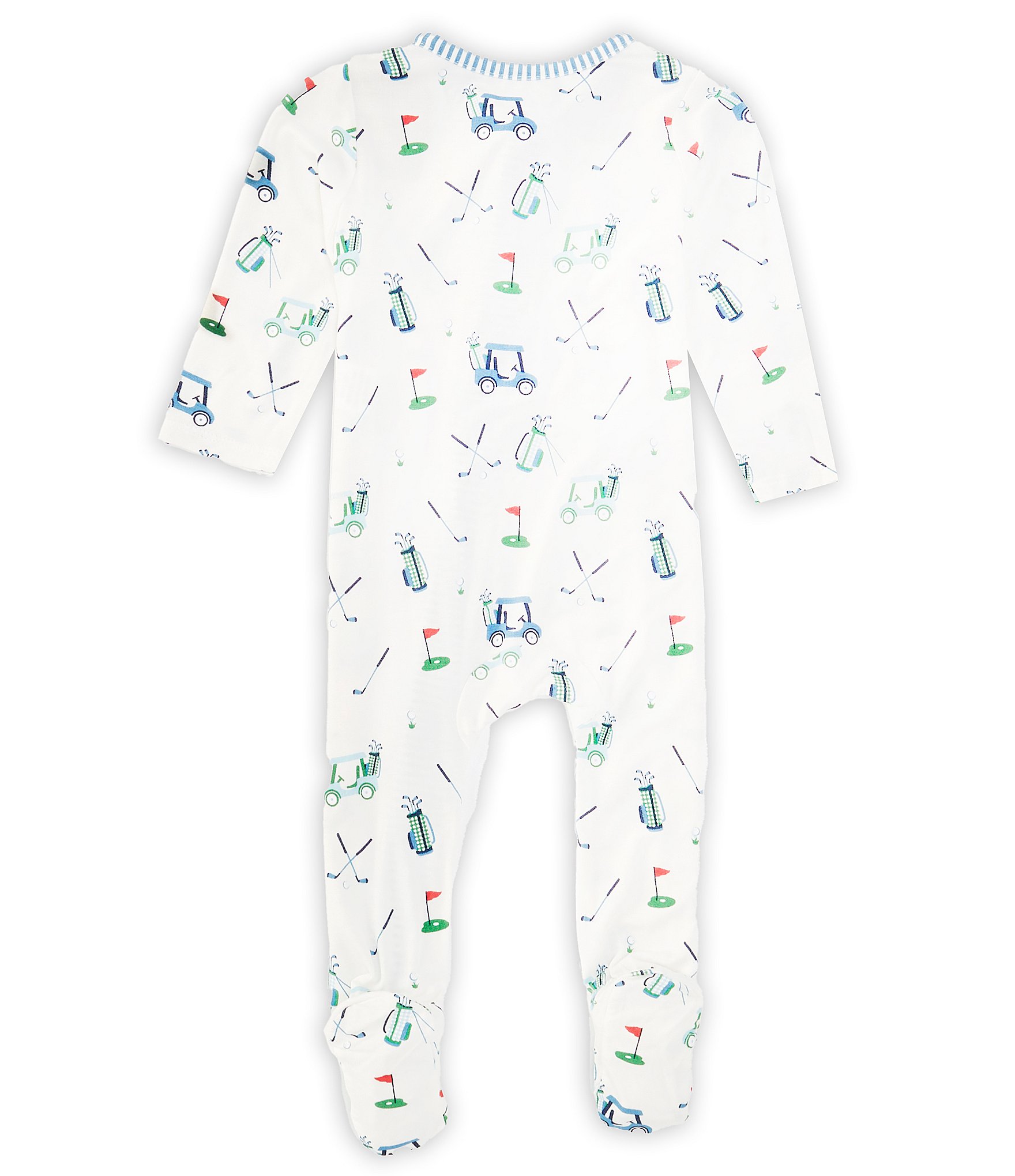 Mud Pie Baby Boys Newborn-9 Months Long Sleeve Golf-Theme-Printed Footed Coverall