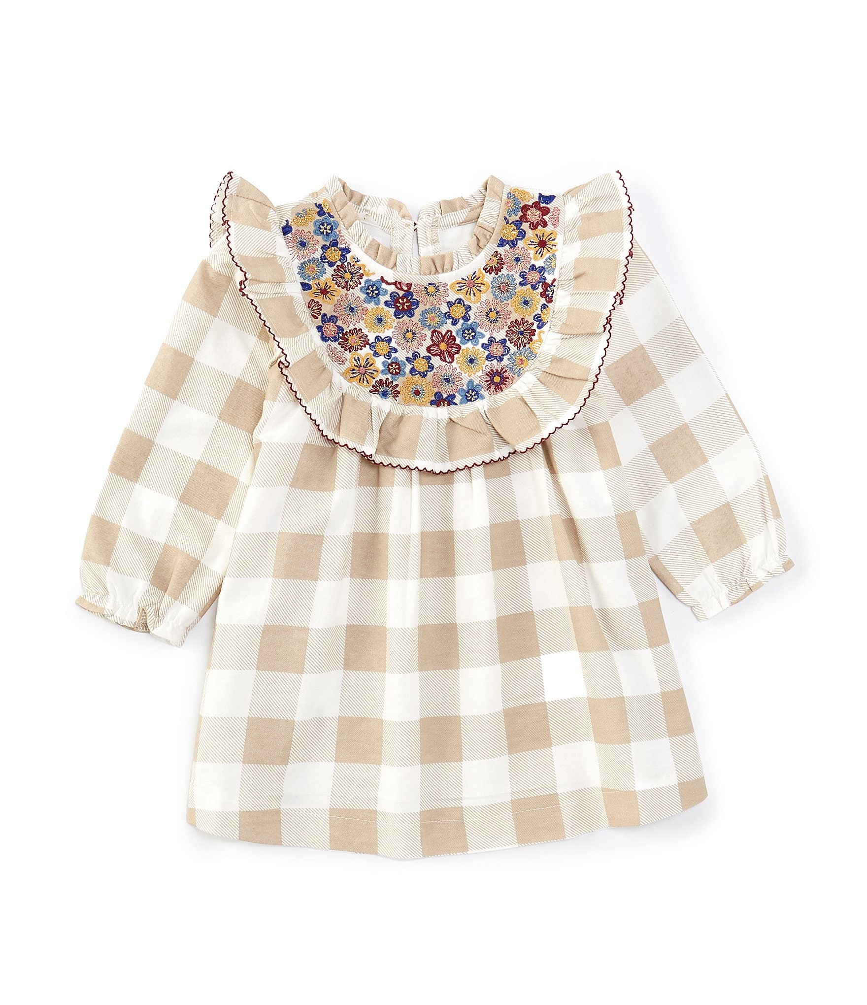 Mud Pie Baby Girls 12-18 Months Long Sleeve Checked Fit & Flare Dress