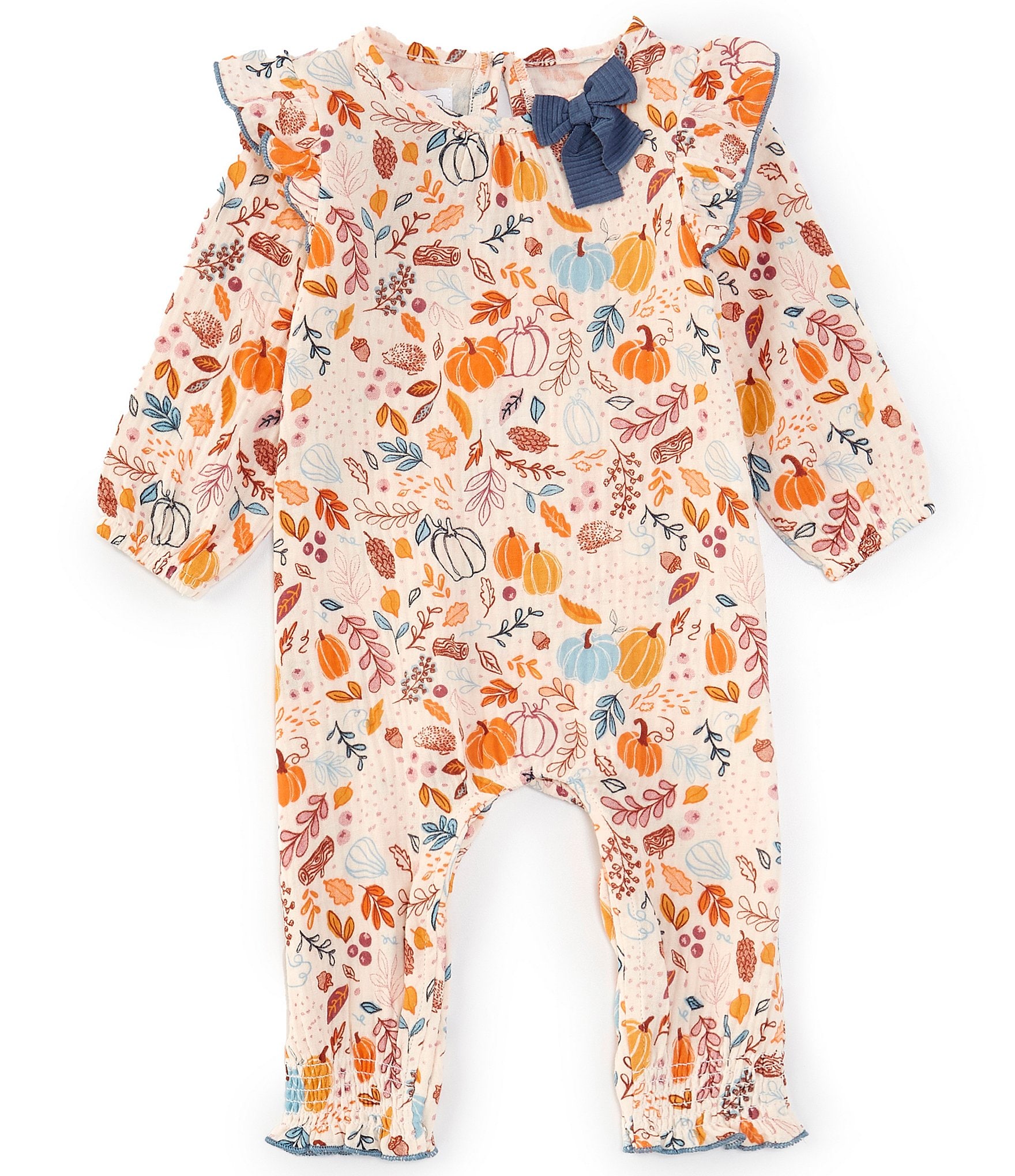 Mud Pie Baby Girls 3-12 Months Long Sleeve Floral Coverall