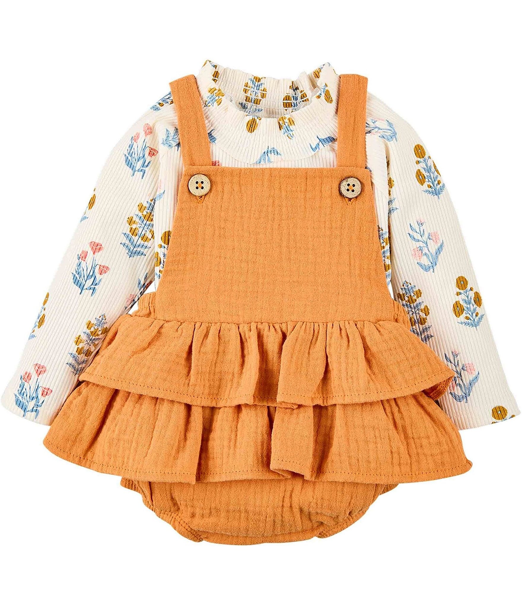 Calvin Klein Baby Girls 12-24 Months Long Sleeve Waffle-Knit Top