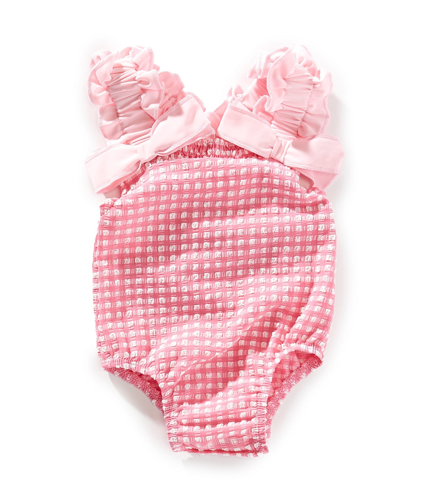肌触りがいい Mud Pie Baby Girls 3-18 Months Sleeveless Crinkled Checked ブランケット・おくるみ