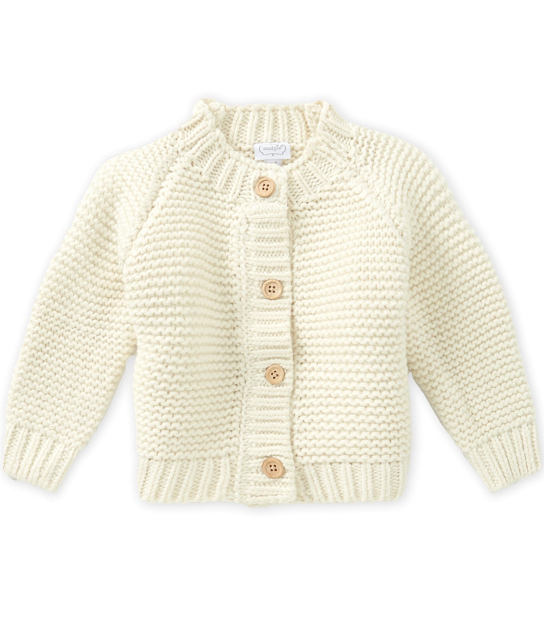 Mud Pie Baby Girls Long Sleeve Garter Stitched Cardigan