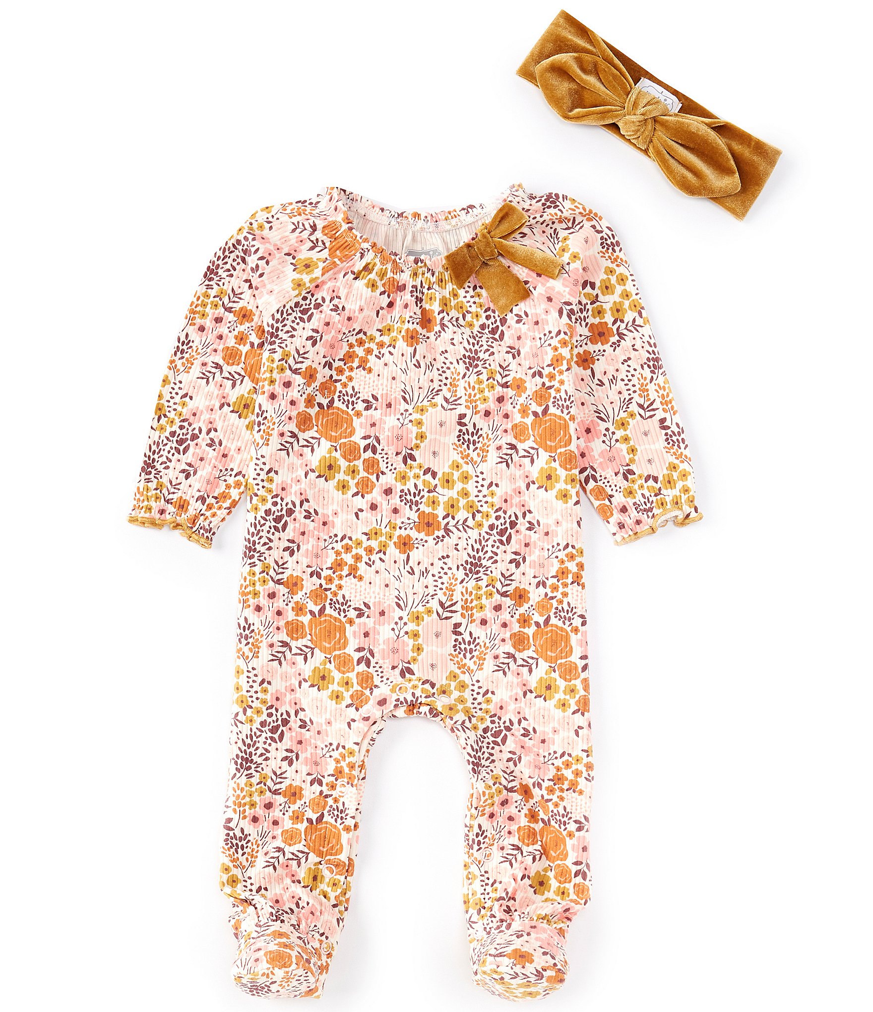 Mud Pie Baby Girls Newborn 9 Months Long Sleeve Floral Printed Footed   00000000 Zi 6dba2cab 6597 49eb 988d 201bbd0d1145 