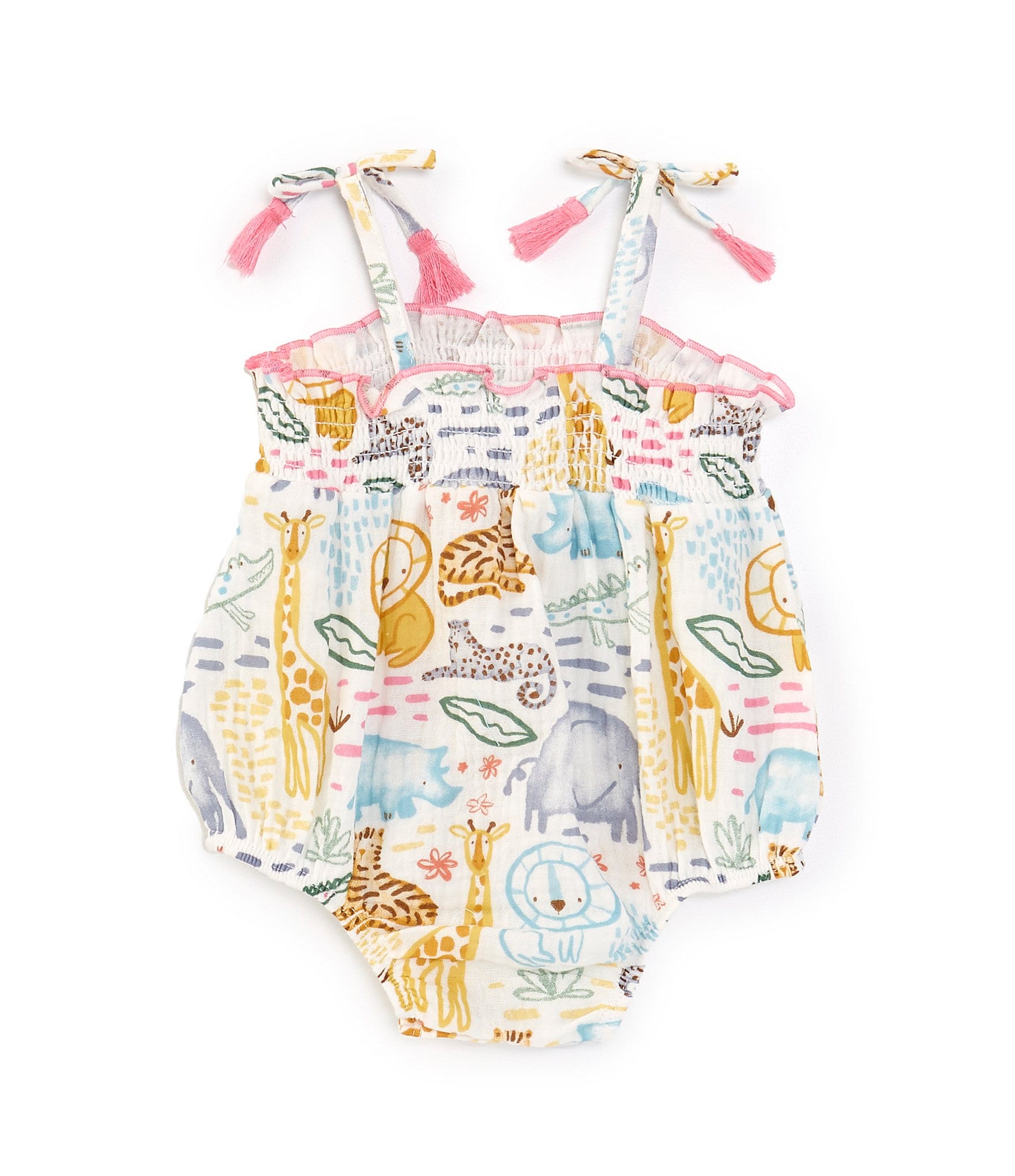 Mud Pie Baby Girls Newborn-9 Months Sleeveless Jungle-Printed Gauze Bodysuit