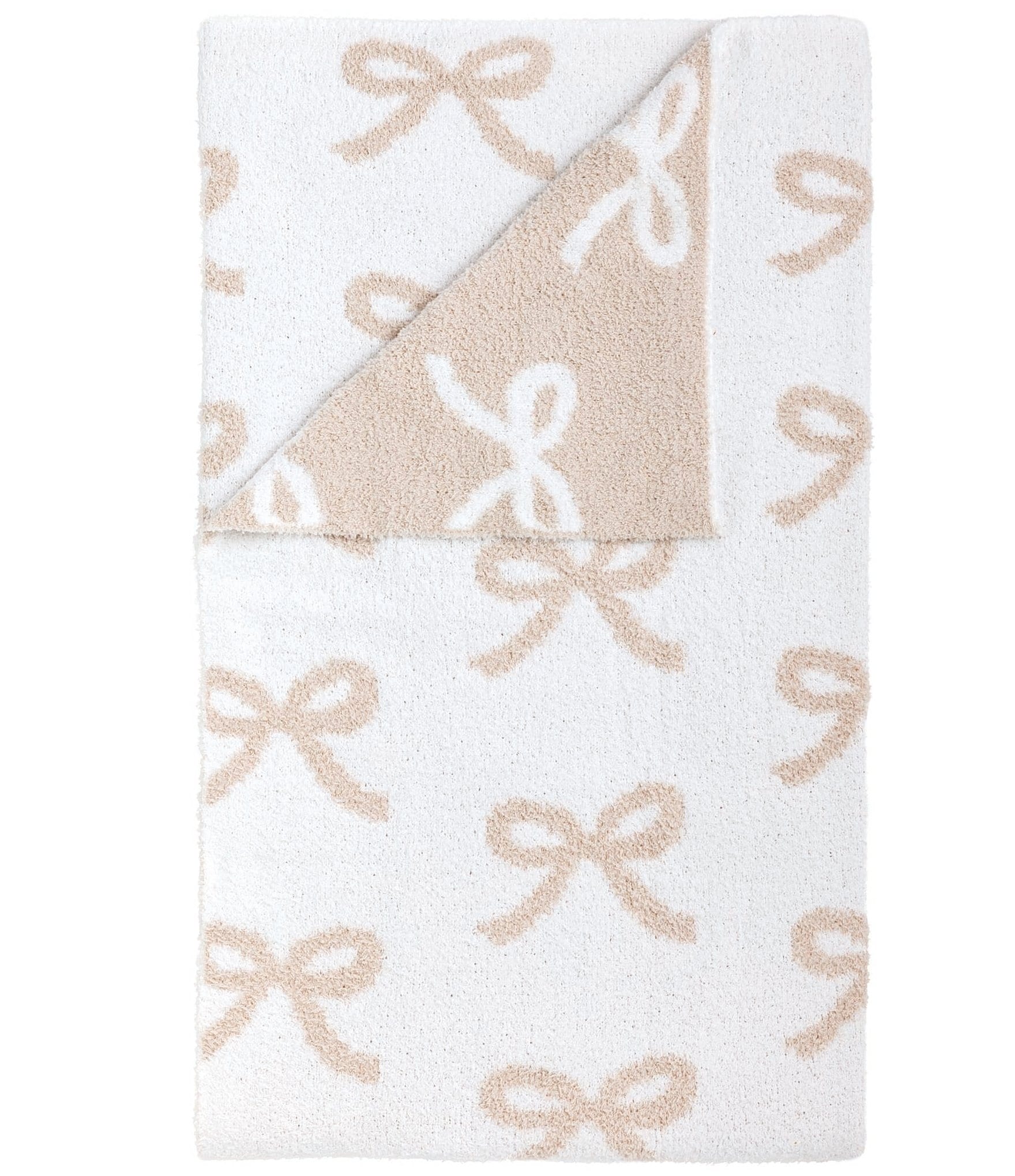 Mud Pie Chenille Knit Bow Blanket
