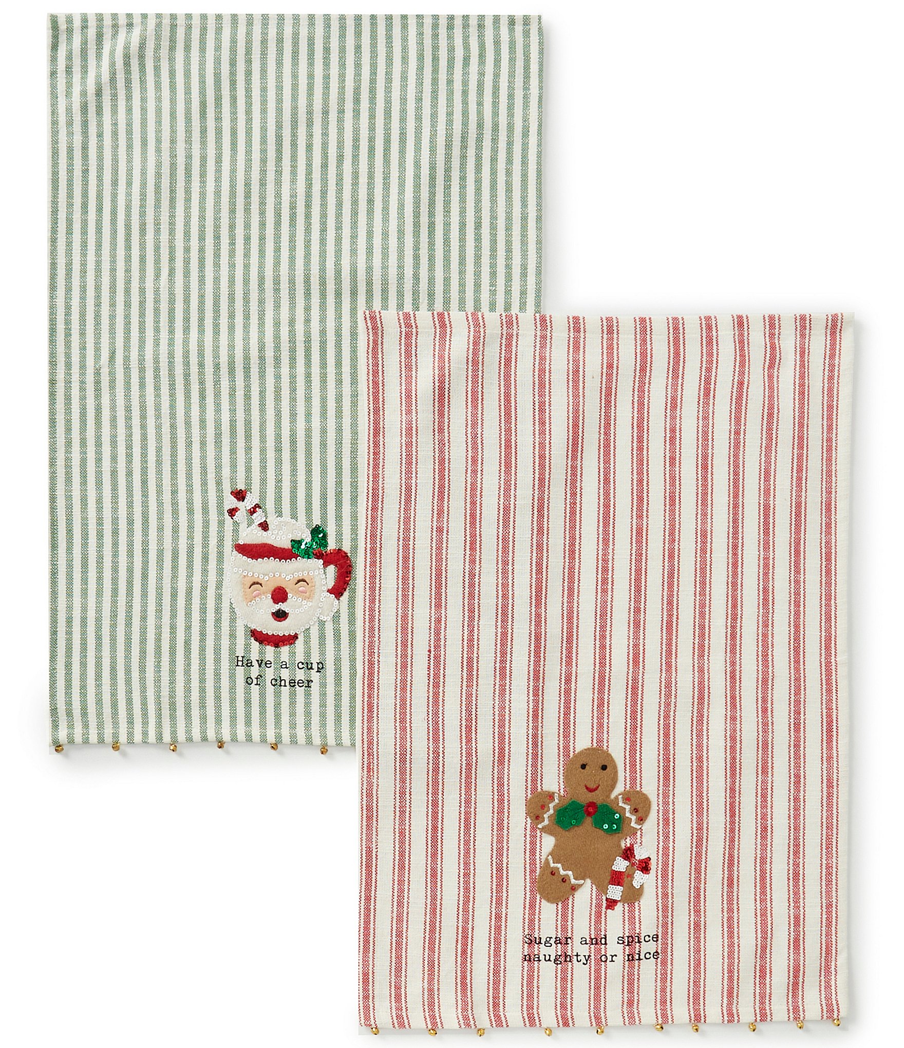 Mud Pie Christmas Felt Sequin Towel Set
