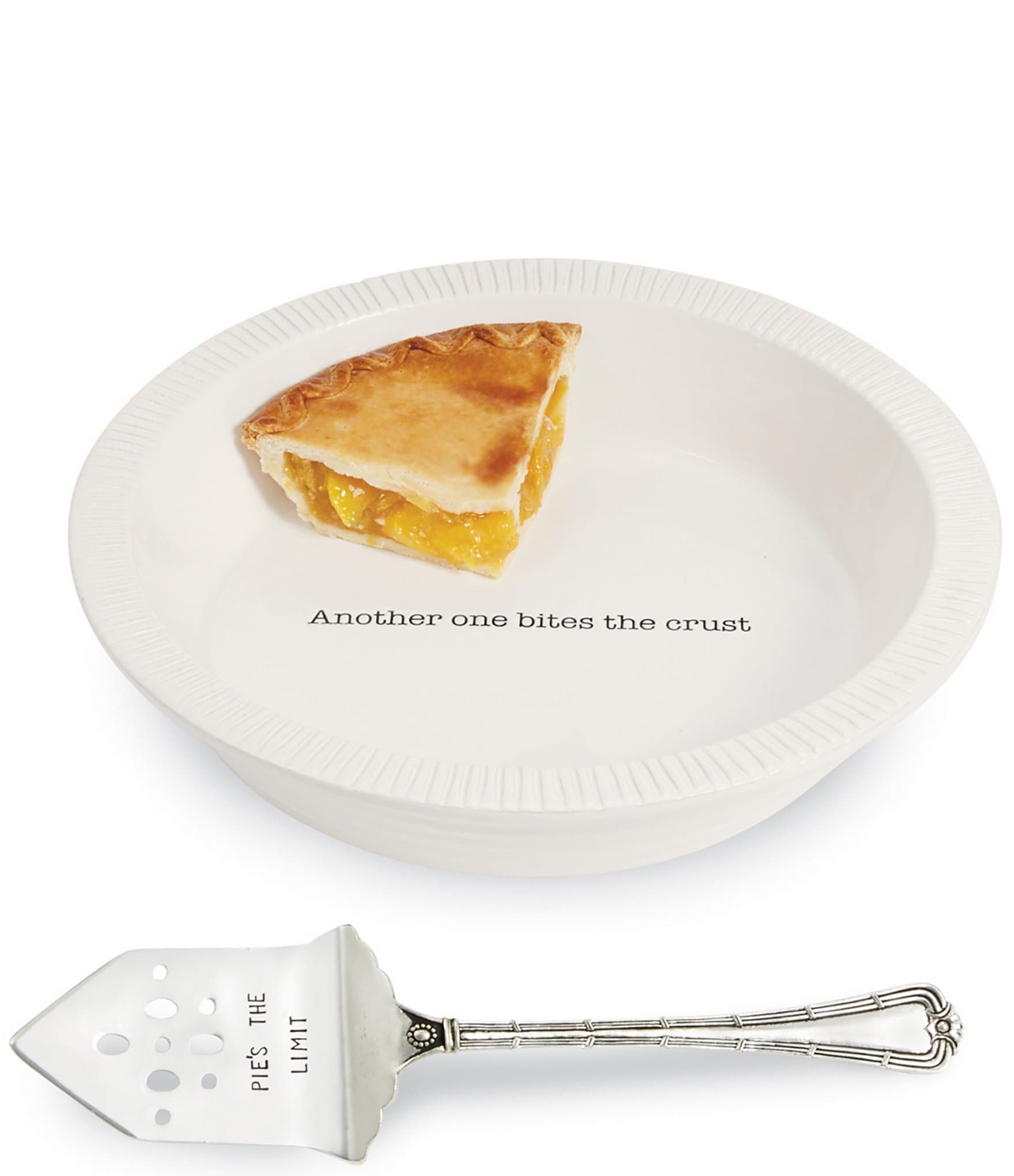 Mud Pie Piatto Per Torta Con Servitore – Thanksgiving Circa Collection “Another One Bites The Crust”