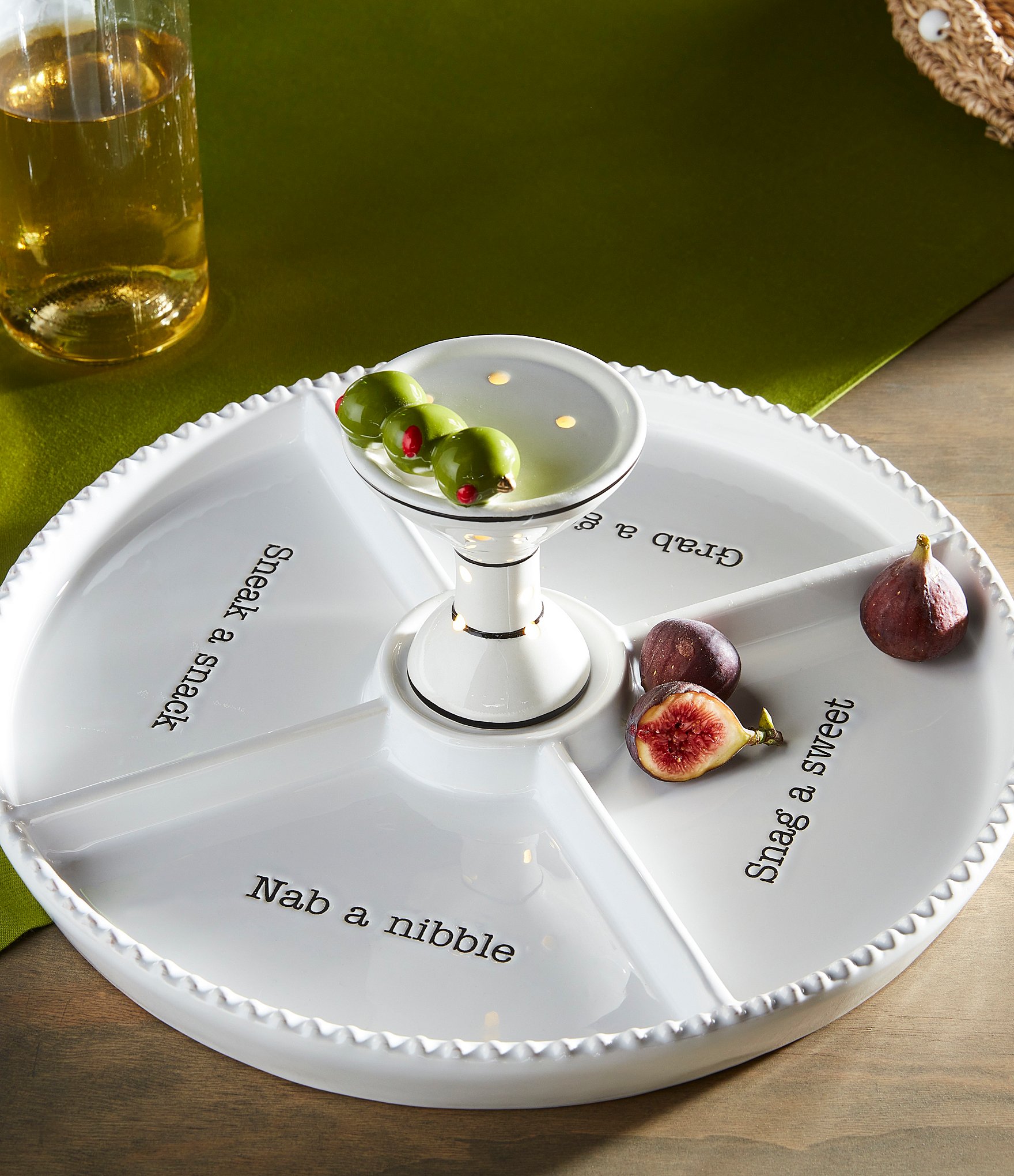 Grillplatte & Pinsel-Set Von Mud Pie – Weiße Keramik, 30,5x45,7 Cm, Mit „Grill ’n Chill“-Aufdruck