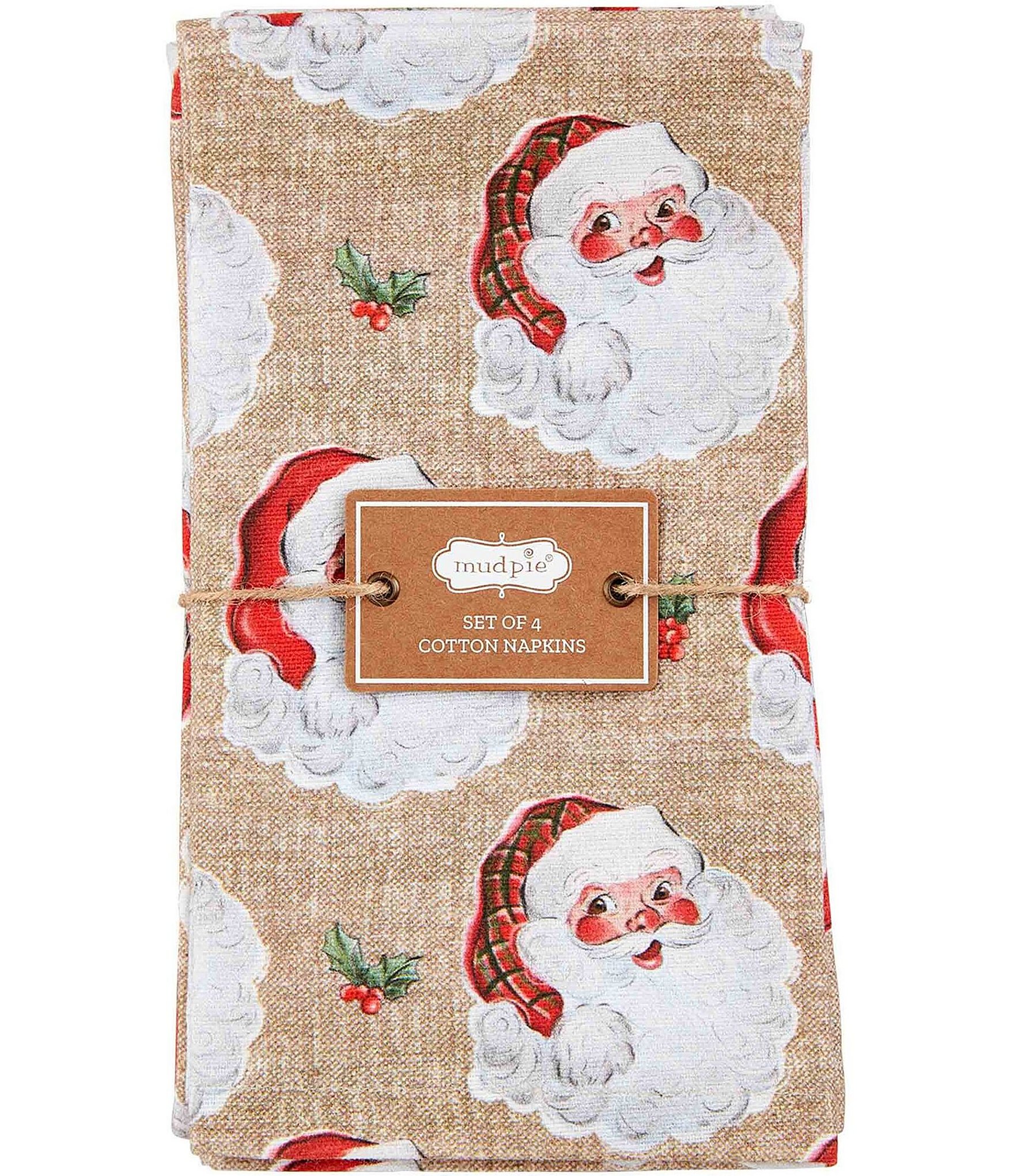 Vintage Merry Christmas Cloth Napkins - Set of 4 Christmas napkins