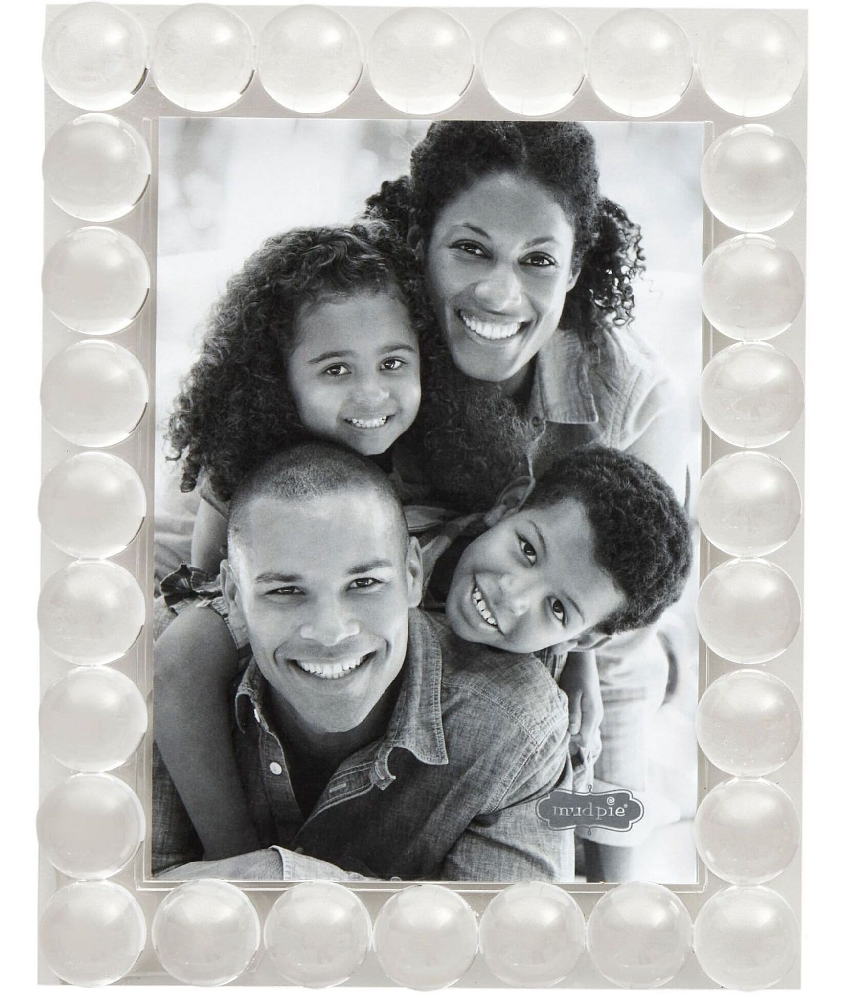 Mud Pie White-Washed Square Beaded Frame