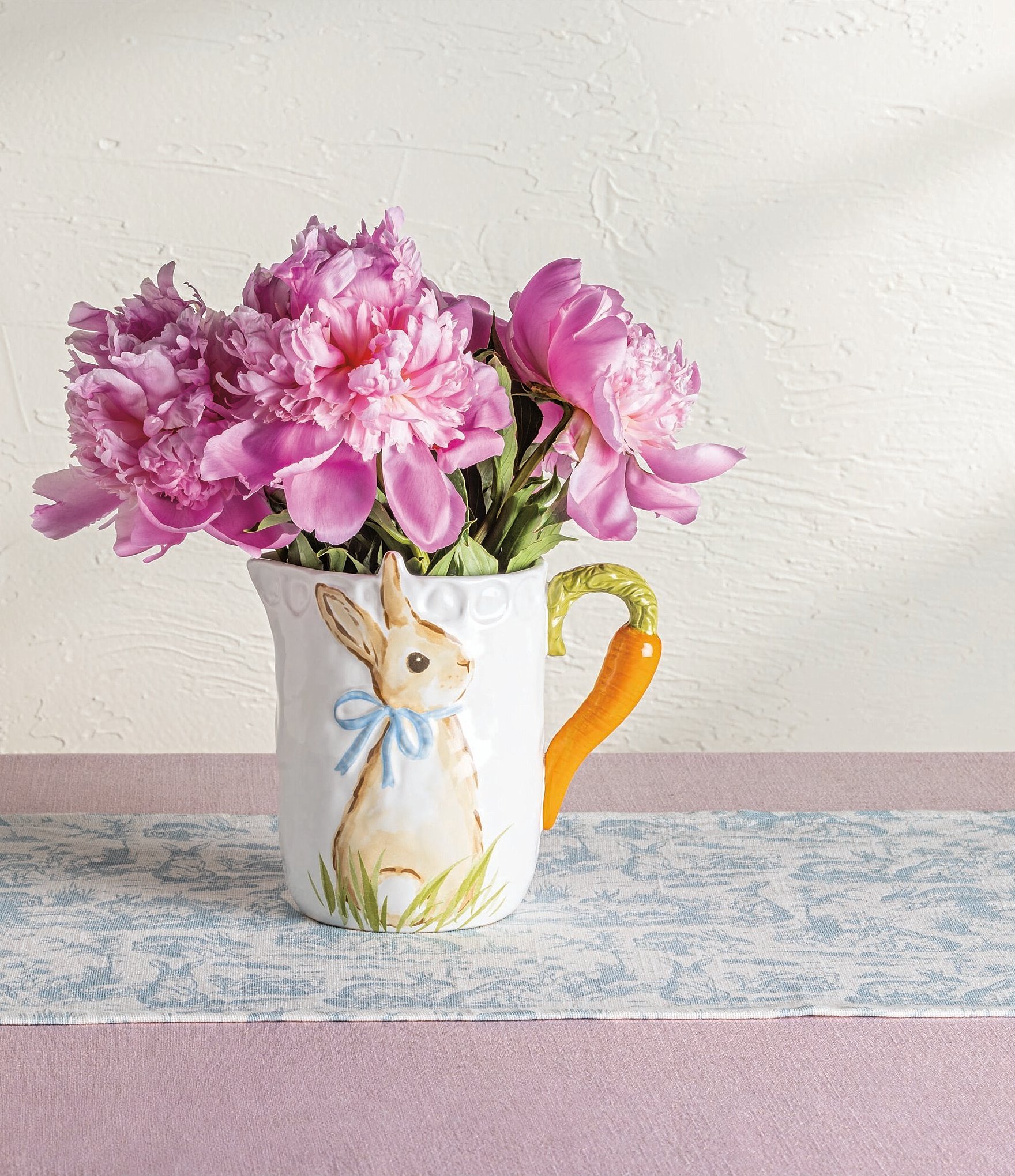 Mud Pie Embroidered Bunny Table Runner, 72#double;