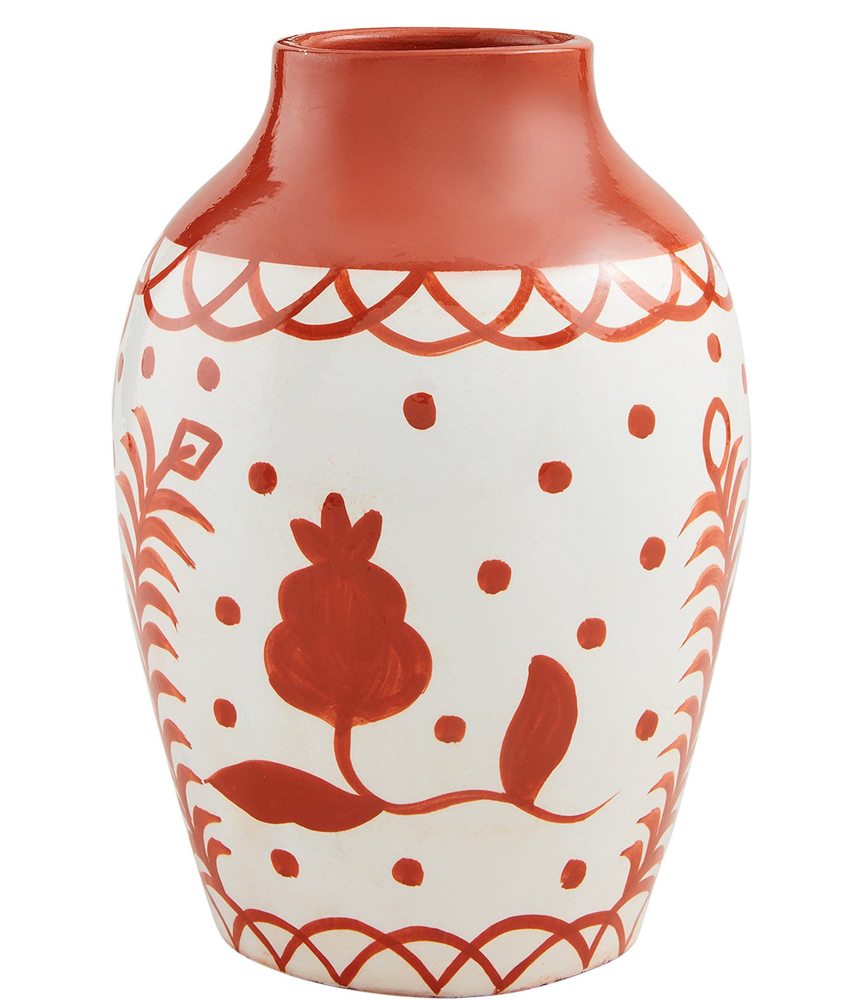 Mud Pie Hand Painted Urn Shaped Vase