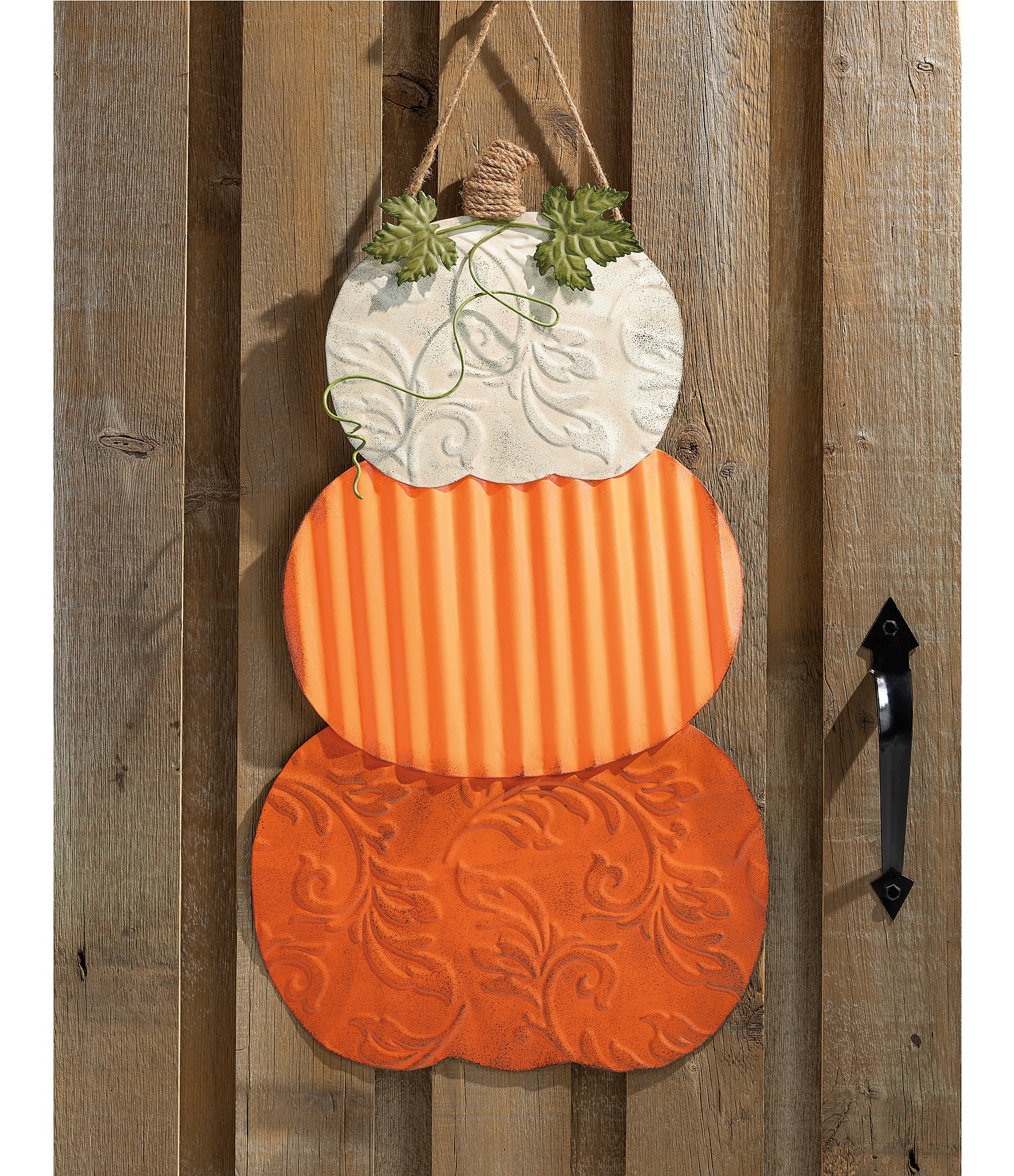Mud Pie Harvest Collection Tin Pumpkin Stack Door Hanger