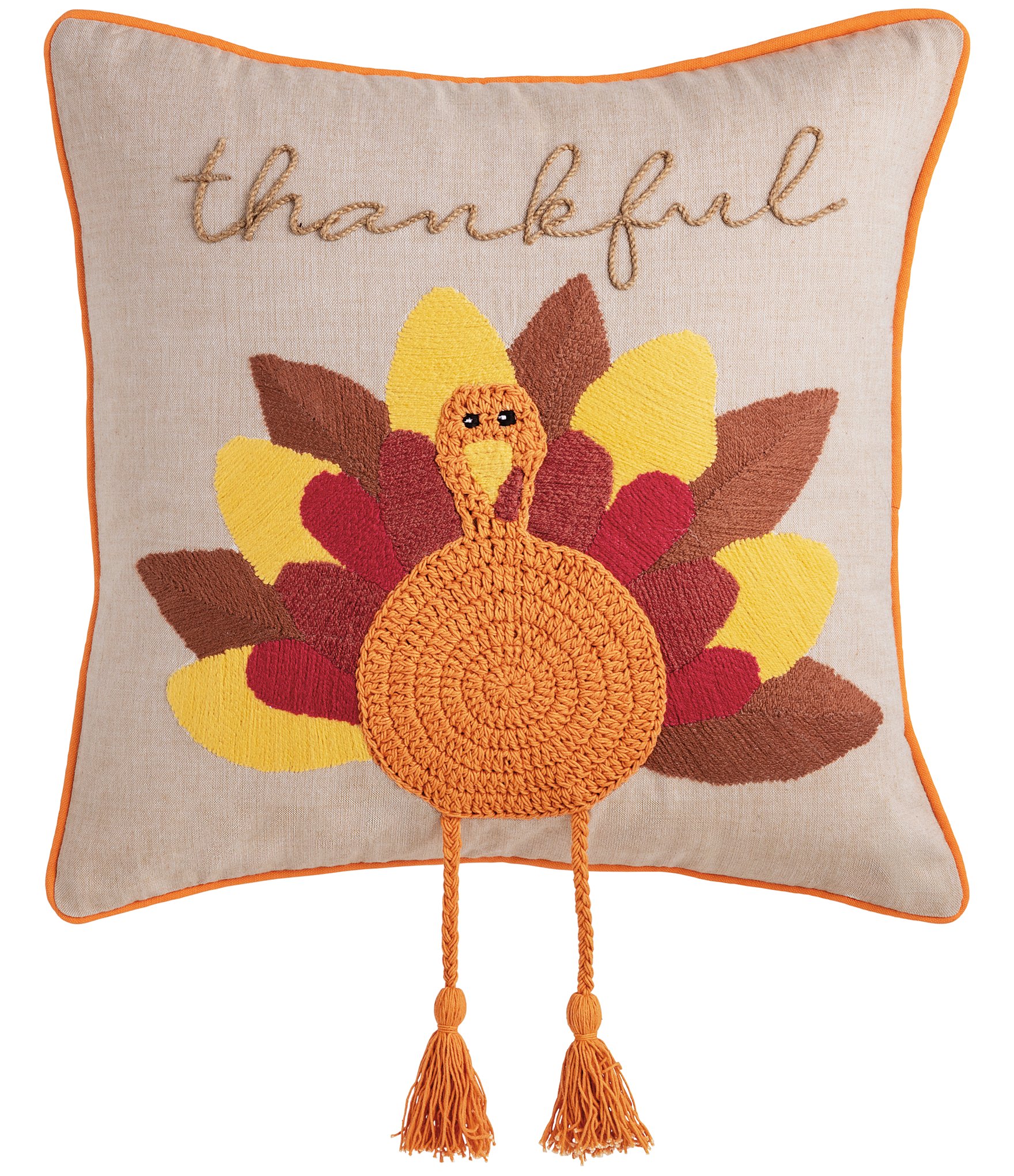 Mud Pie Harvest Collection Turkey Dangle Leg Pillow