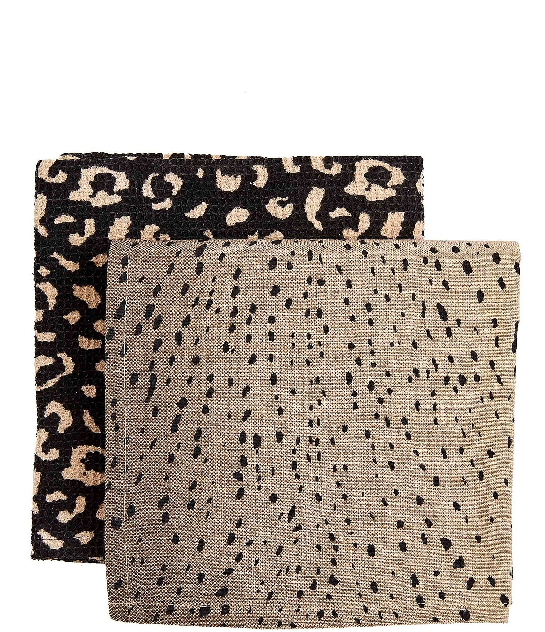 Mud Pie Mercantile Fawn Animal Print Towel Set | Dillard's