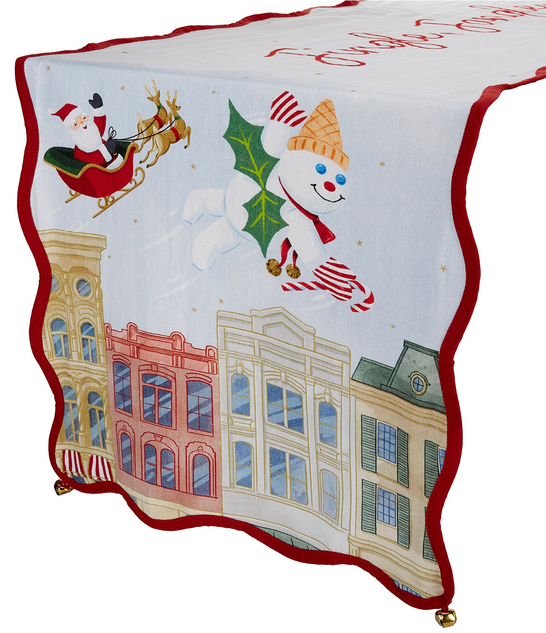 Mud Pie Mr Bingle Jingle, Jingle, Jingle Here Comes Mr Bingle Table Runner, 72#double;