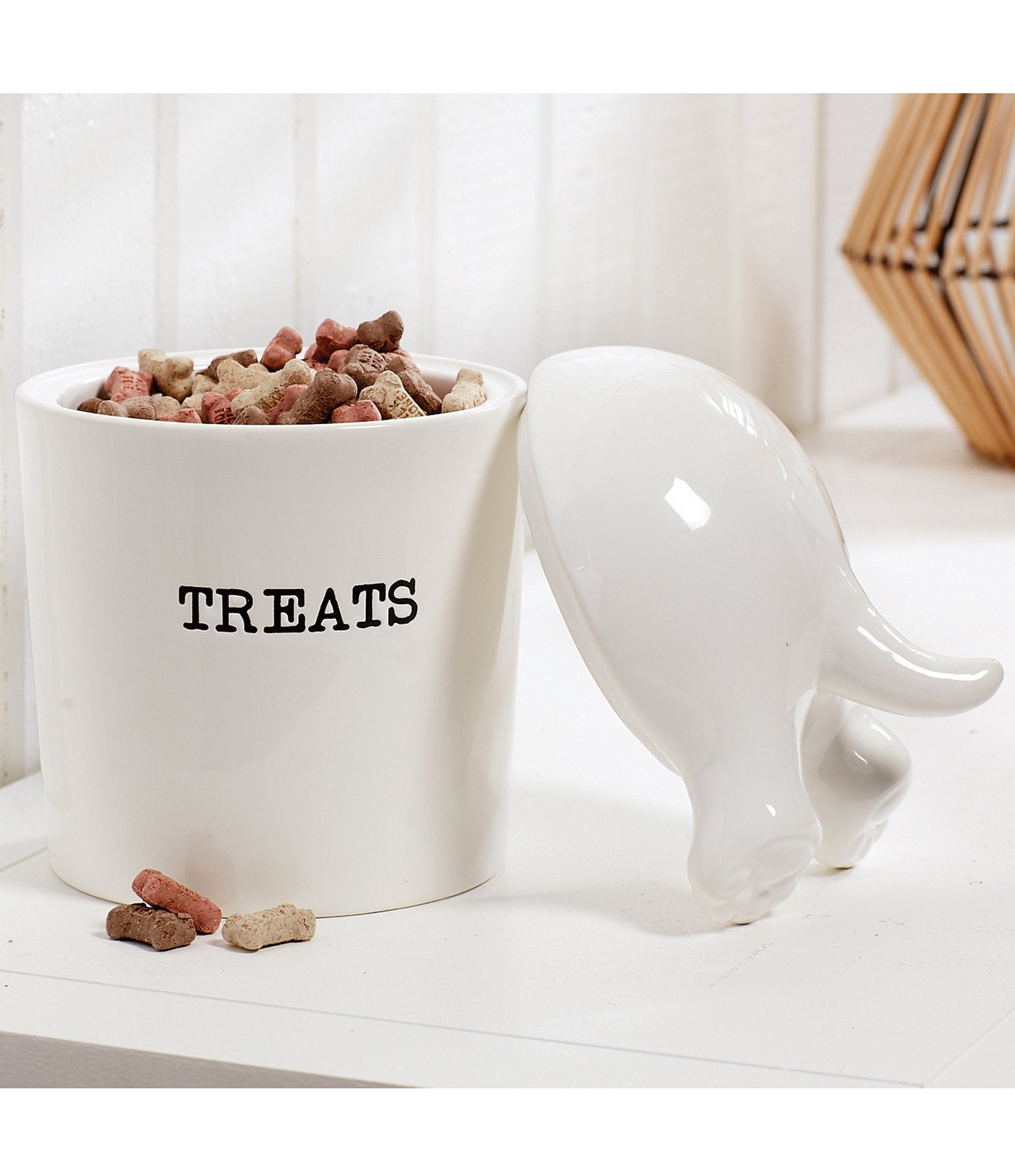 Mud Pie Mud Puppy Collection Dog Tail Treat Canister