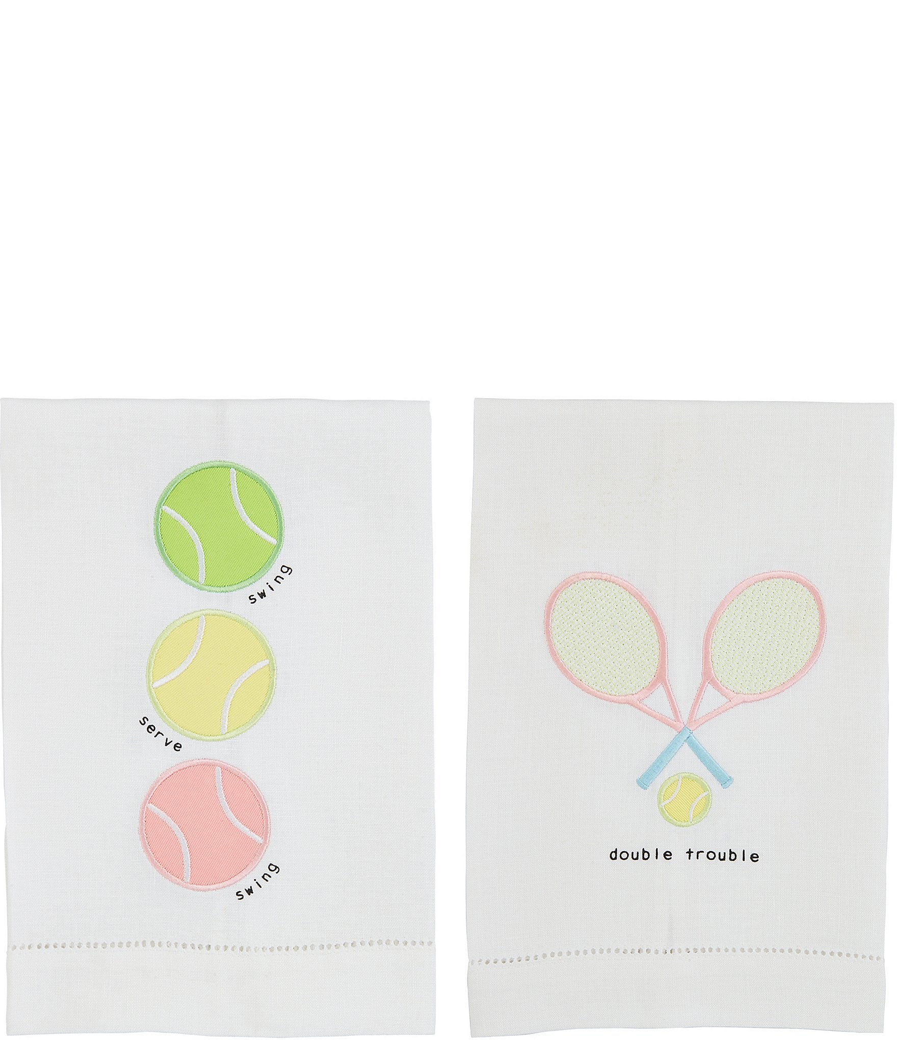 Mud Pie The Pro Shop Double Trouble Tennis Towels, Set of 2