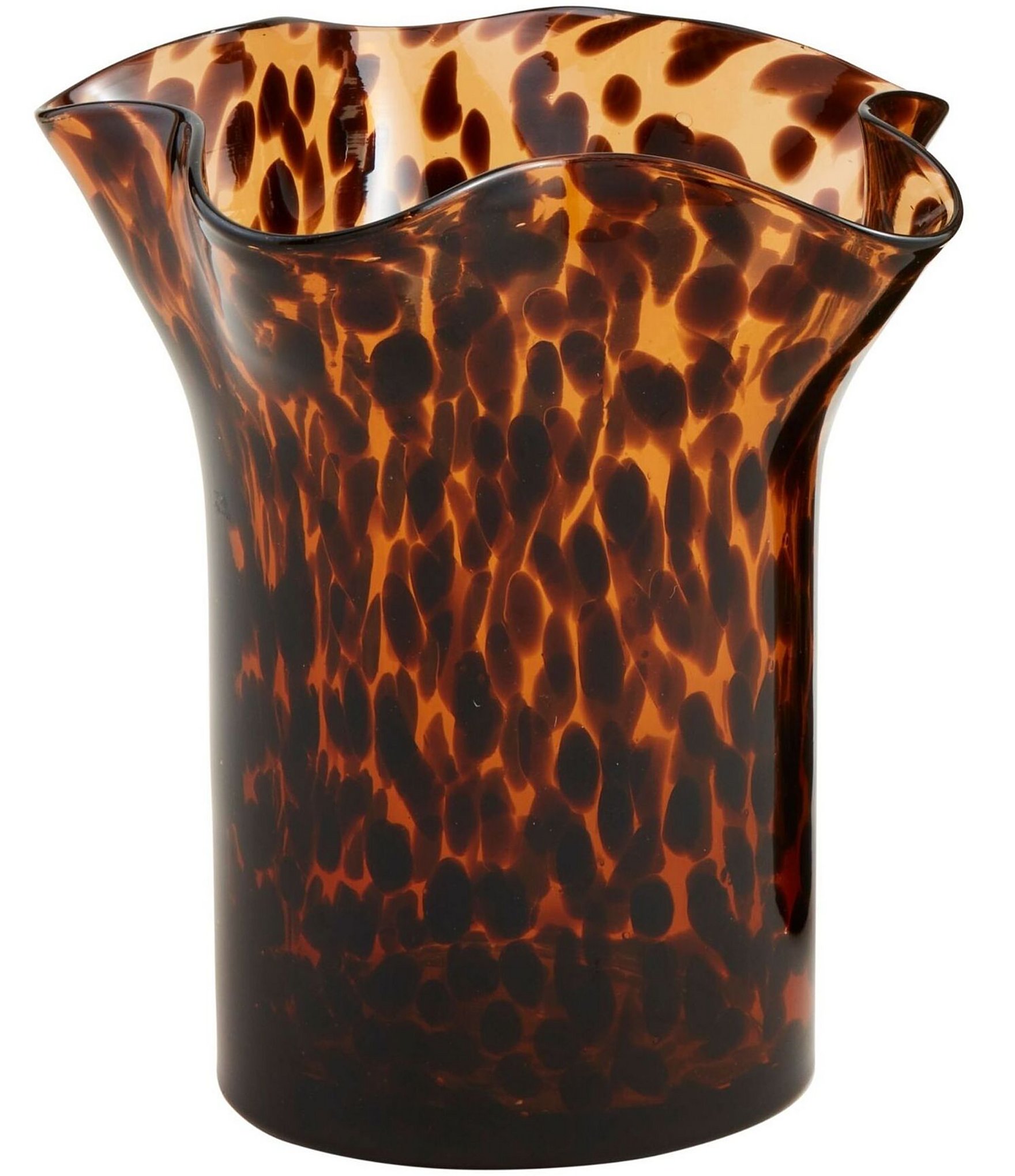 Mud Pie Tortoise Ruffle Rim Glass Vase | Dillard's