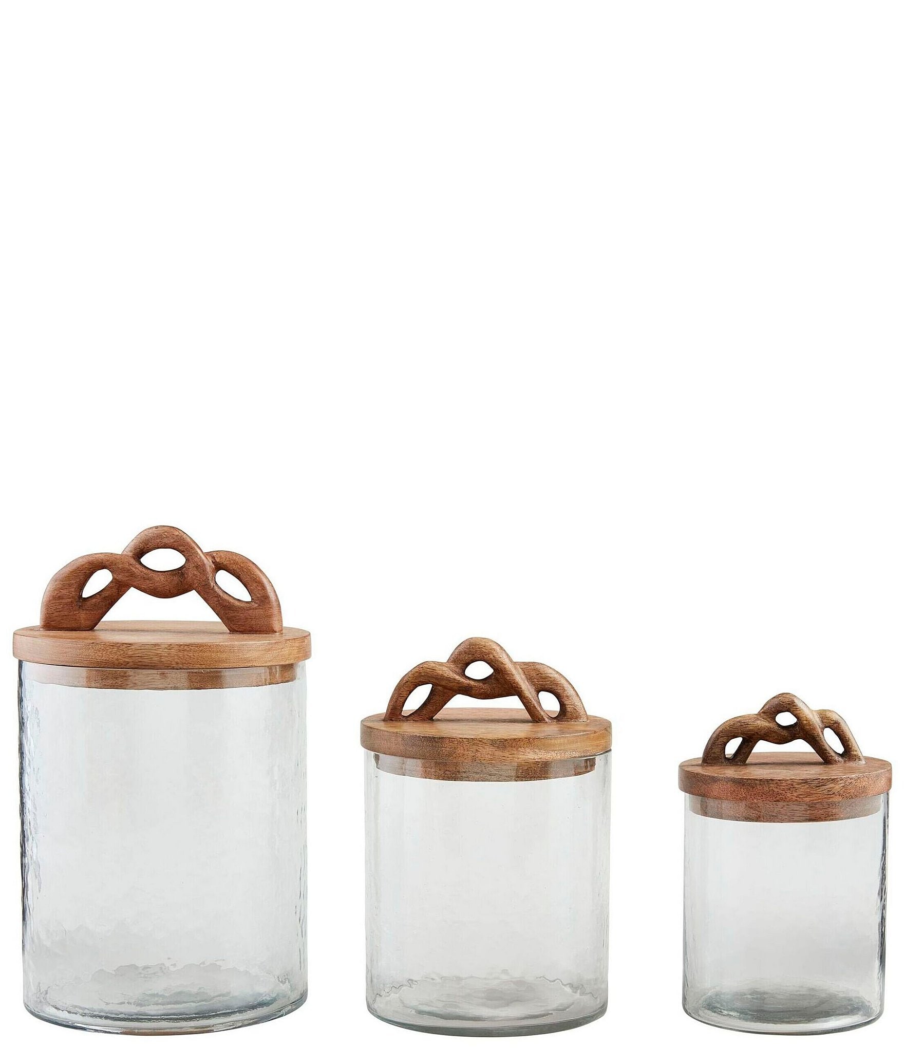 Mud Pie Twisted Handle Glass Canister Set