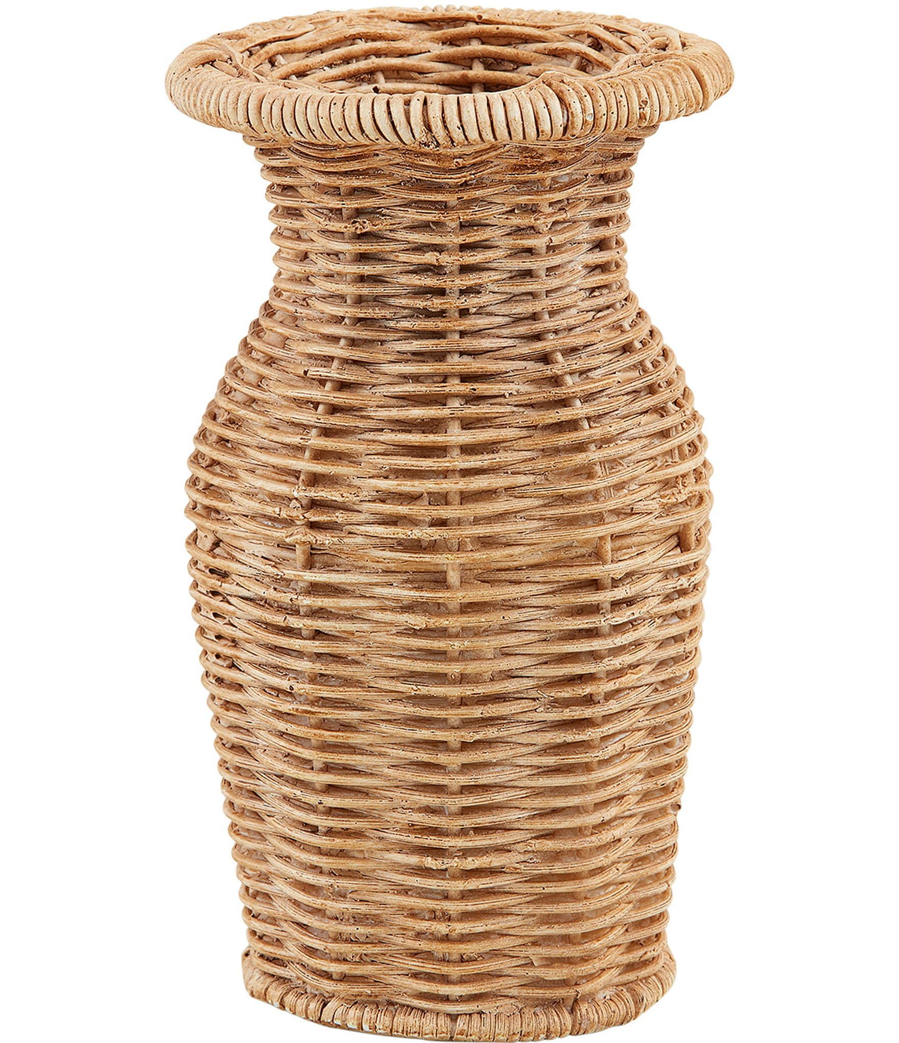 Mud Pie White House Collection Skinny Resin Basket Weave Vase Decor