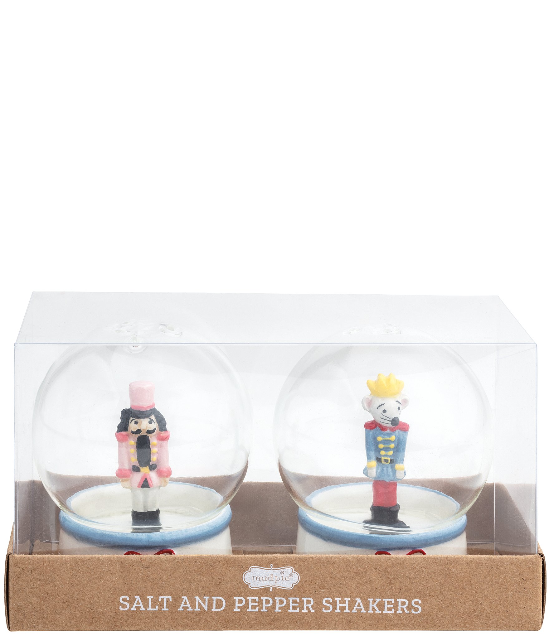Mud Pie Winter Wonderland Nutcracker Snow Globe Salt & Pepper Set