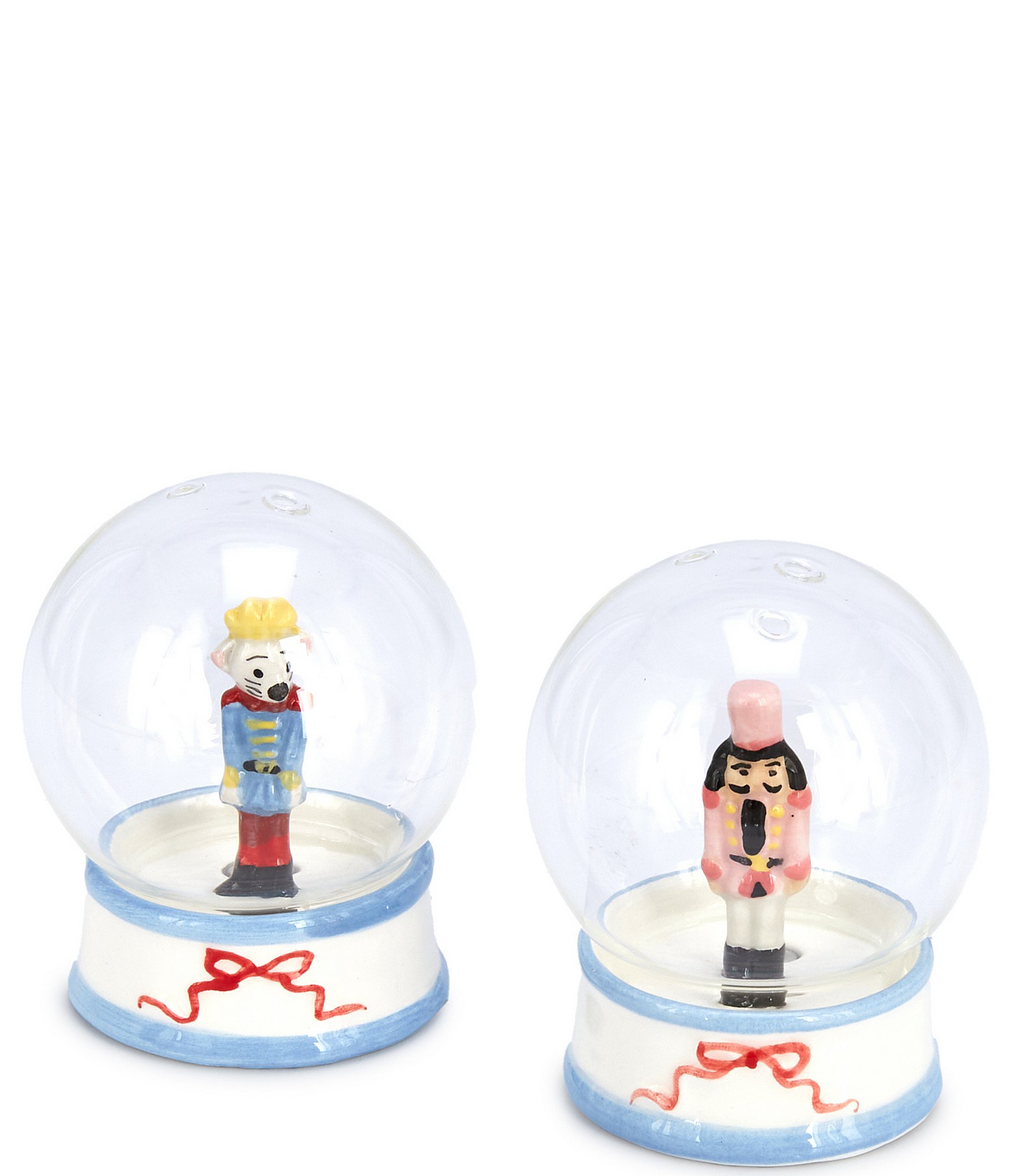 Mud Pie Winter Wonderland Nutcracker Snow Globe Salt & Pepper Set