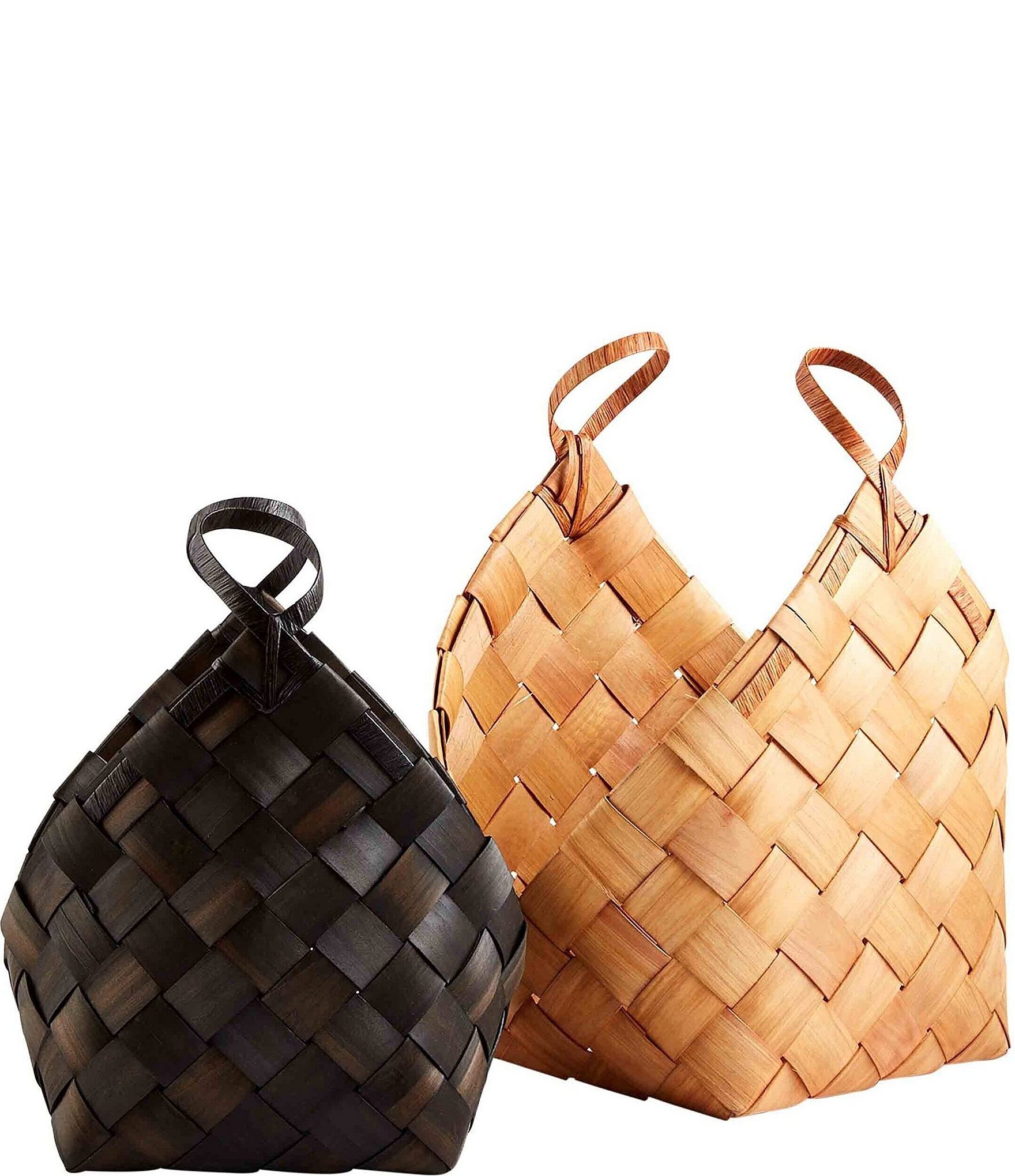 Mud Pie Wood Weave Basket Set