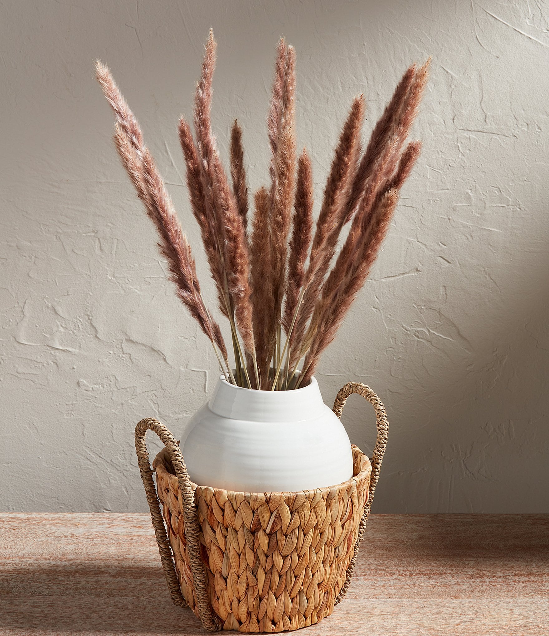 Mud Pie Woven Seagrass & Dolomite Large Vase