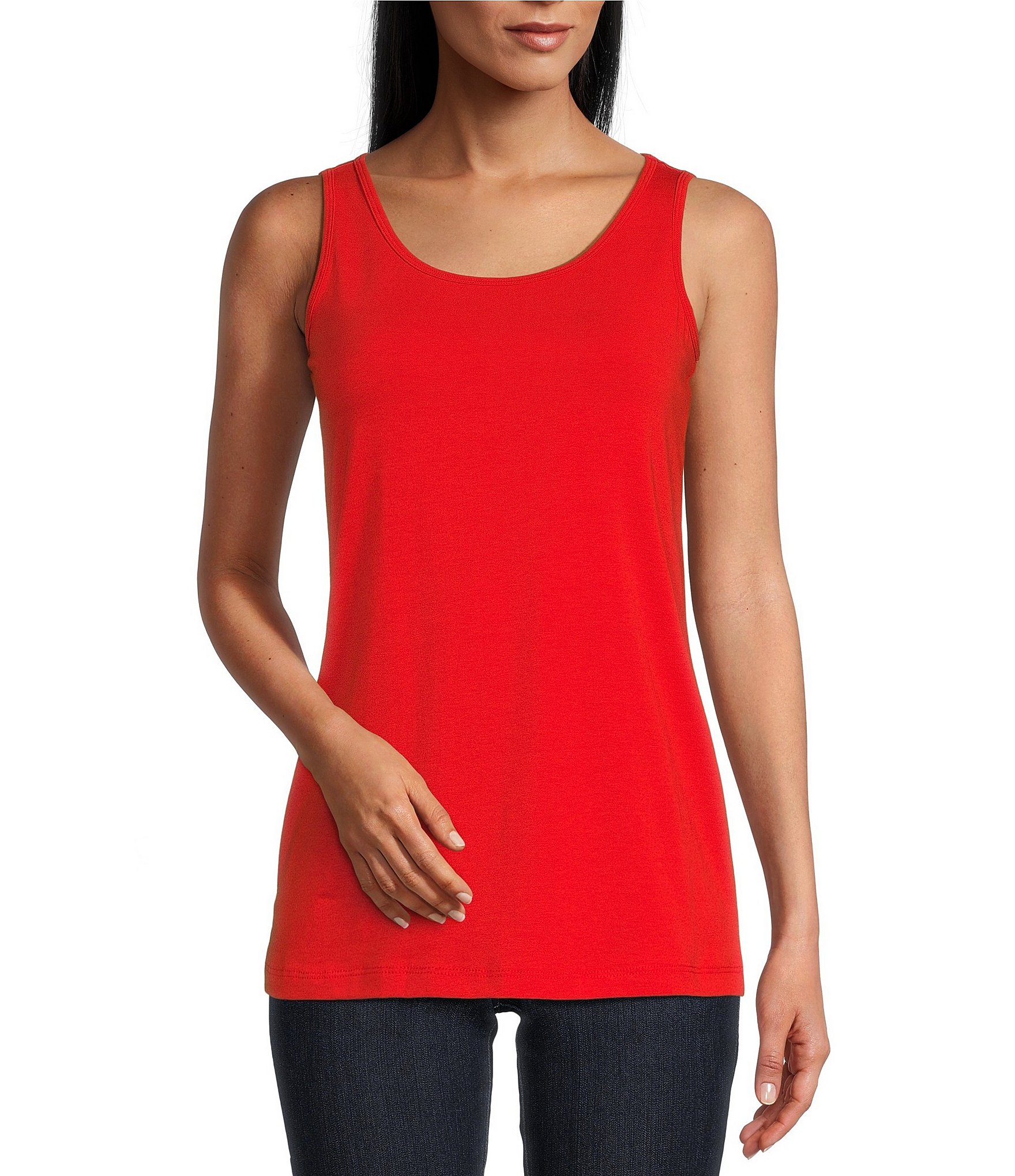 Multiples Petite Size Double Scoop Neck Tank | Dillard's