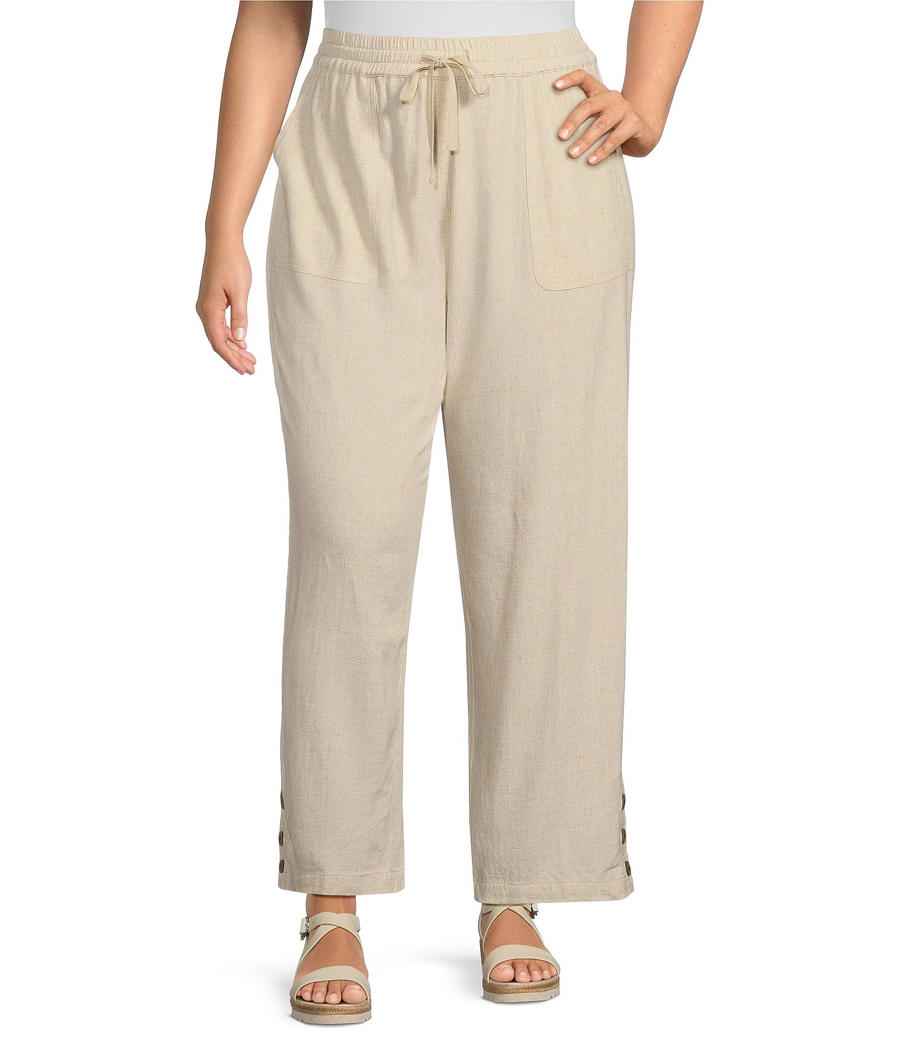 Plus fashion size tall linen pants