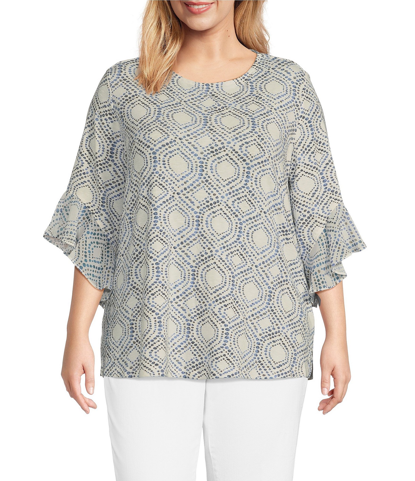 トップス FORFORMO Jacquard Forme Tops Jacquard Button Down Top – ForMe